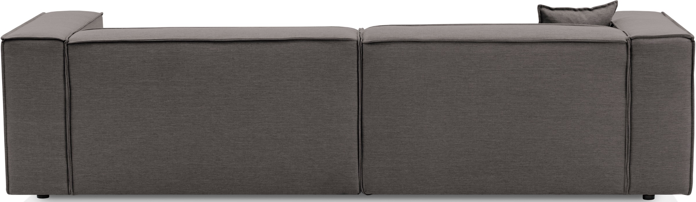 LeGer Home by Lena Gercke Ecksofa »PIARA mit Kedernaht in Cord oder Leinenoptik, moderne Couch in L-Form«, wahlweise Ottomane rechts/links, schwarze Füße, bequemer Sitzkomfort