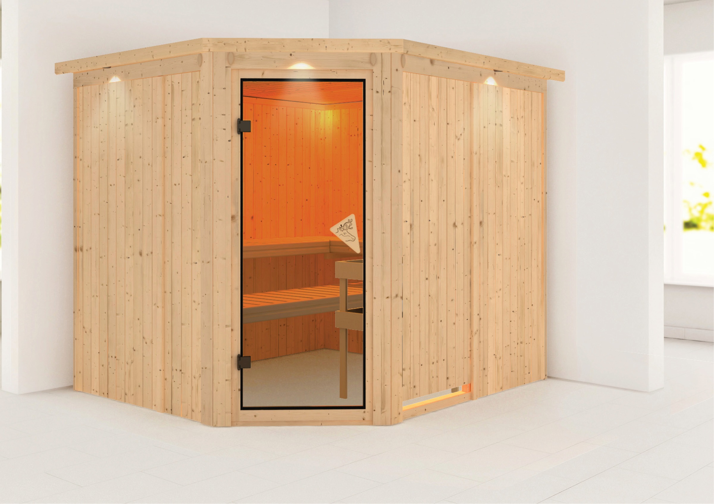 Karibu Sauna »Marit«, 9-kW-Ofen mit integrierter Steuerung