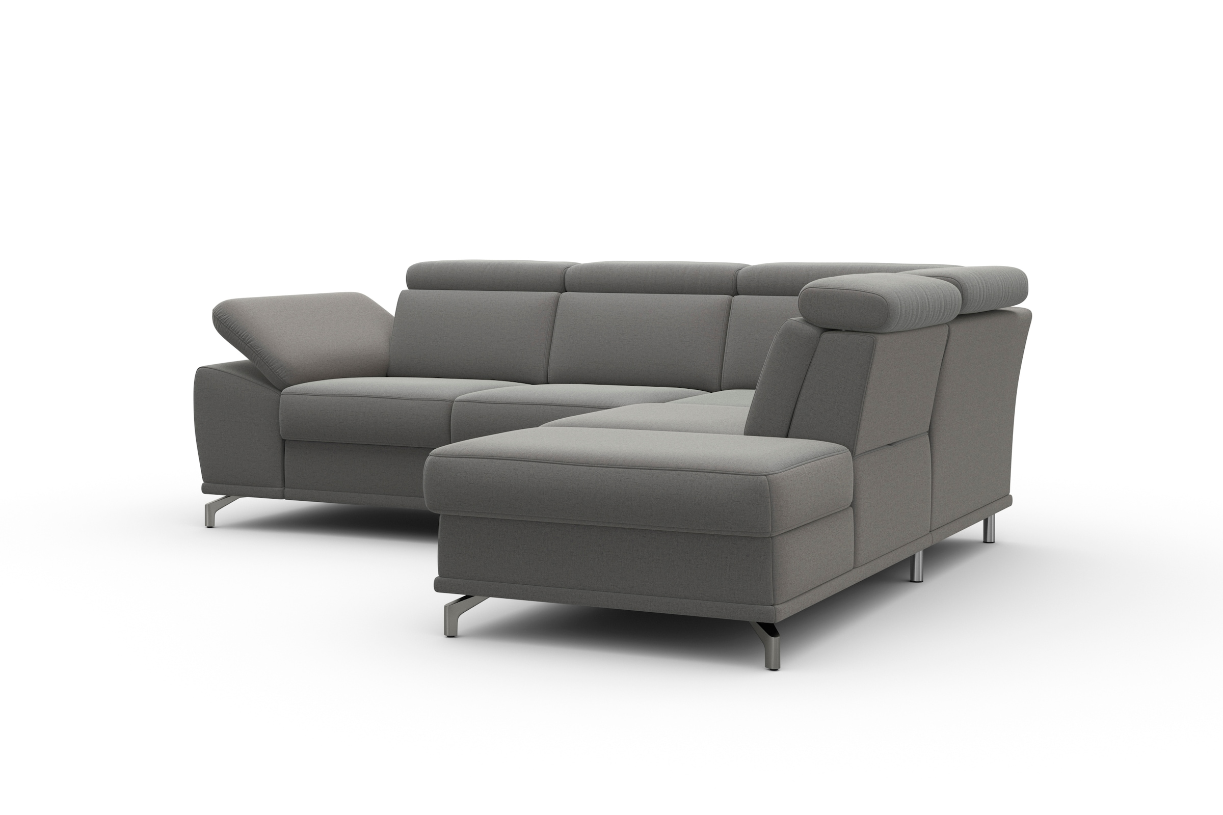 sit&more Ecksofa »Cabrio L-Form, mit Sitztiefenverstellung, Arm- und Kopfteilverstellung«, 3 Nierenkissen, Federkern, optional Bettfunktion und Stauraum