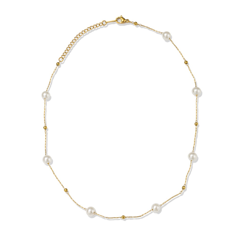 Firetti Perlenkette »Schmuck Geschenk Edelstahl Halsschmuck Halskette« Made in Germany - mit Perle (imitiert)