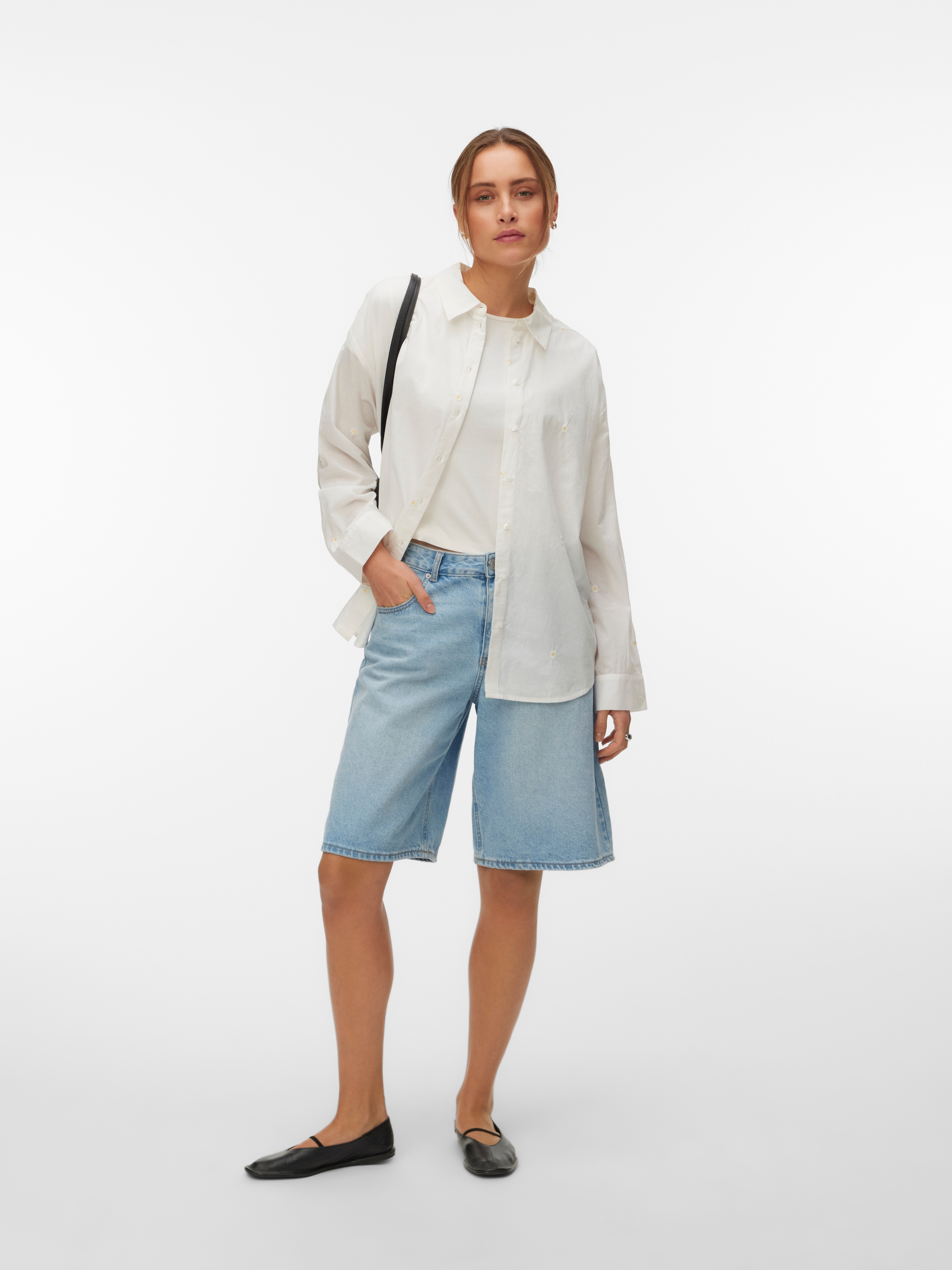 Vero Moda Langarmbluse »VMODONA LS SHIRT WVN NOOS« Baumwolle, regular fit