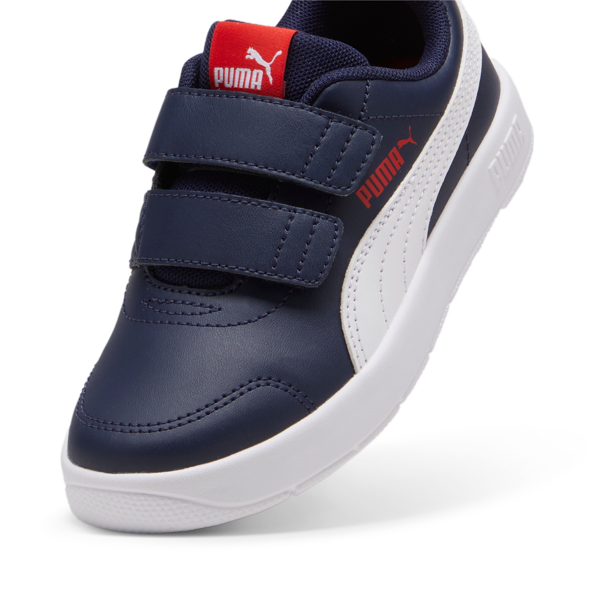 PUMA Courtflex V3 V PS Baskets Navy Blanc Rouge 35 5