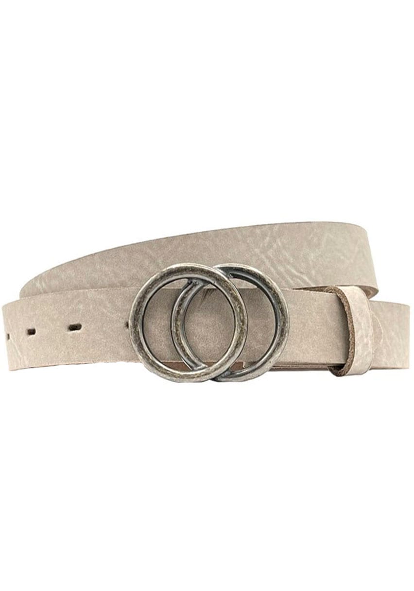 Ledergürtel RETTUNGSRING GÜRTEL, Damen, Gr. 100, grau (taupe), Rindsleder, Gürtel Ledergürtel
