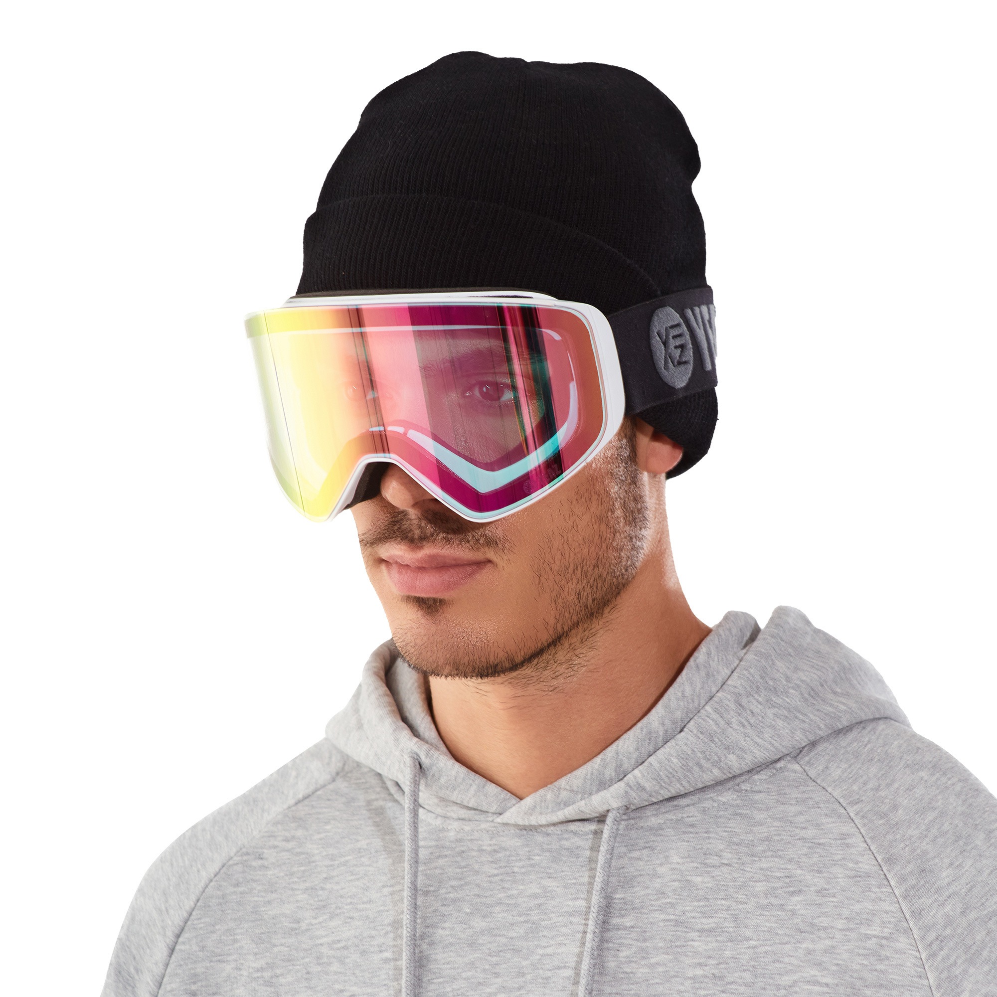 YEAZ Snowboardbrille »Magnet-Ski-Snowboardbrille pink verspiegelt/weiß APEX«