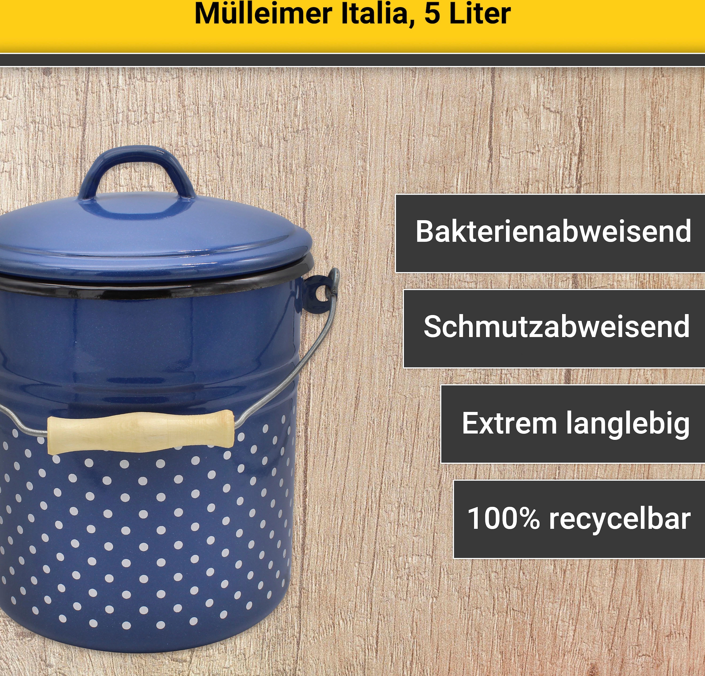 Krüger Mülleimer »Mülleimer mit Deckel Rio«, 1 Behälter, 5 Liter, Made in  Europe bestellen
