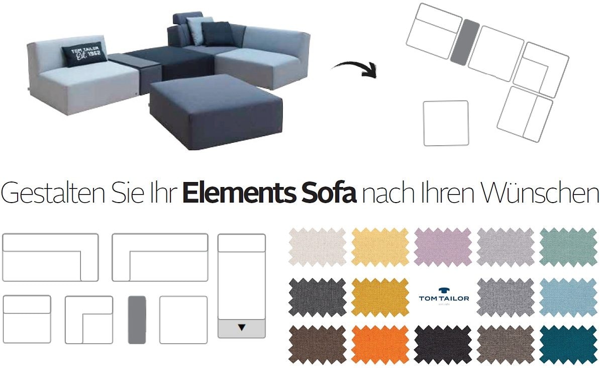 TOM TAILOR HOME Sofa-Eckelement »ELEMENTS«, Ecksofa mit Armlehne rechts