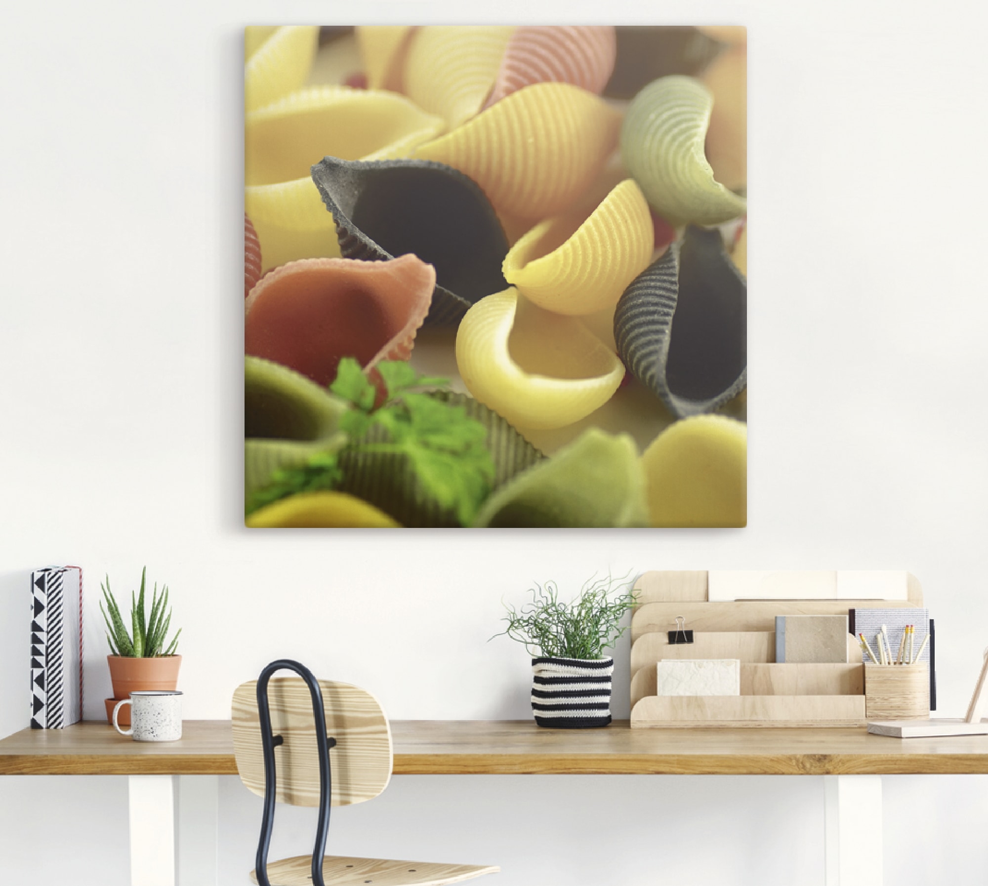 (1 Wandaufkleber »Bunte Pasta«, oder Wandbild versch. Größen | in BAUR Leinwandbild, als St.), Black Getreide, Artland Friday Alubild, Poster