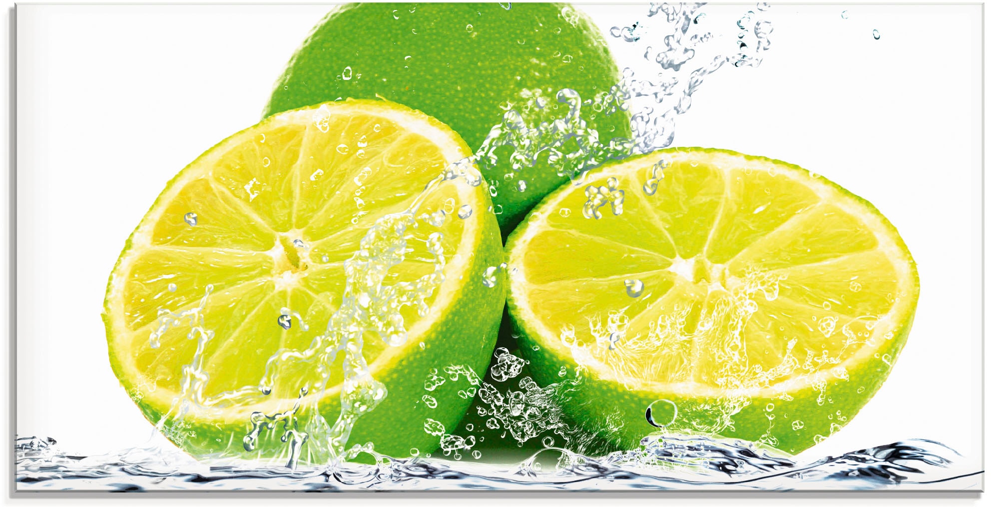 Artland Glasbild "Limette mit Spritzwasser" Lebensmittel 1 Stk. tlg. in ver günstig online kaufen