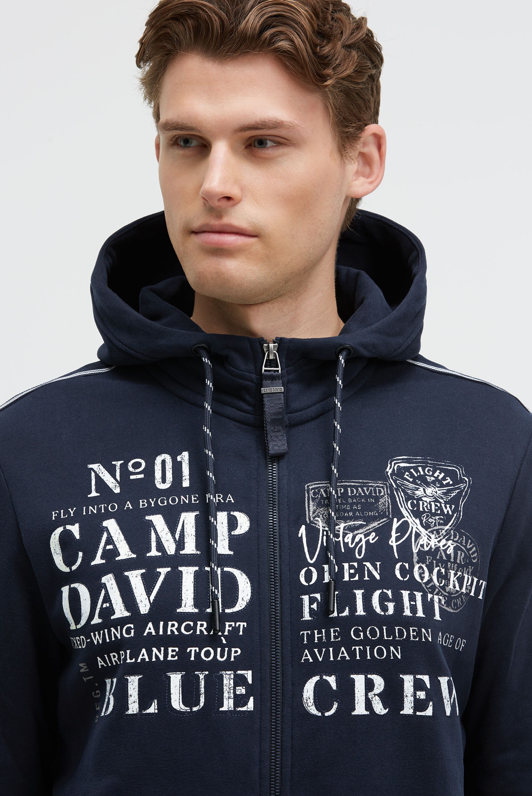 CAMP DAVID Kapuzensweatjacke Eingrifftaschen mit Druckknopfverschluss