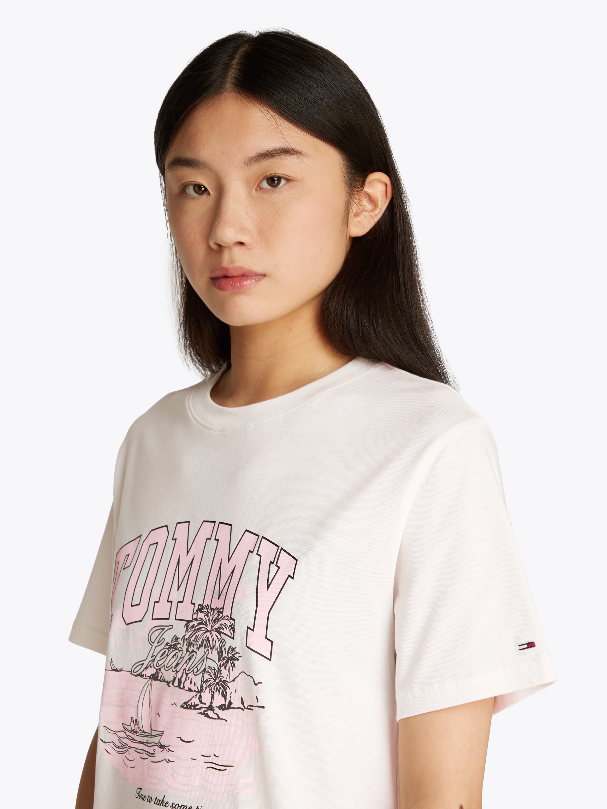 Tommy Jeans T-Shirt »TJW RLX TONAL TROPICS TEE«, mit grafischem Muster