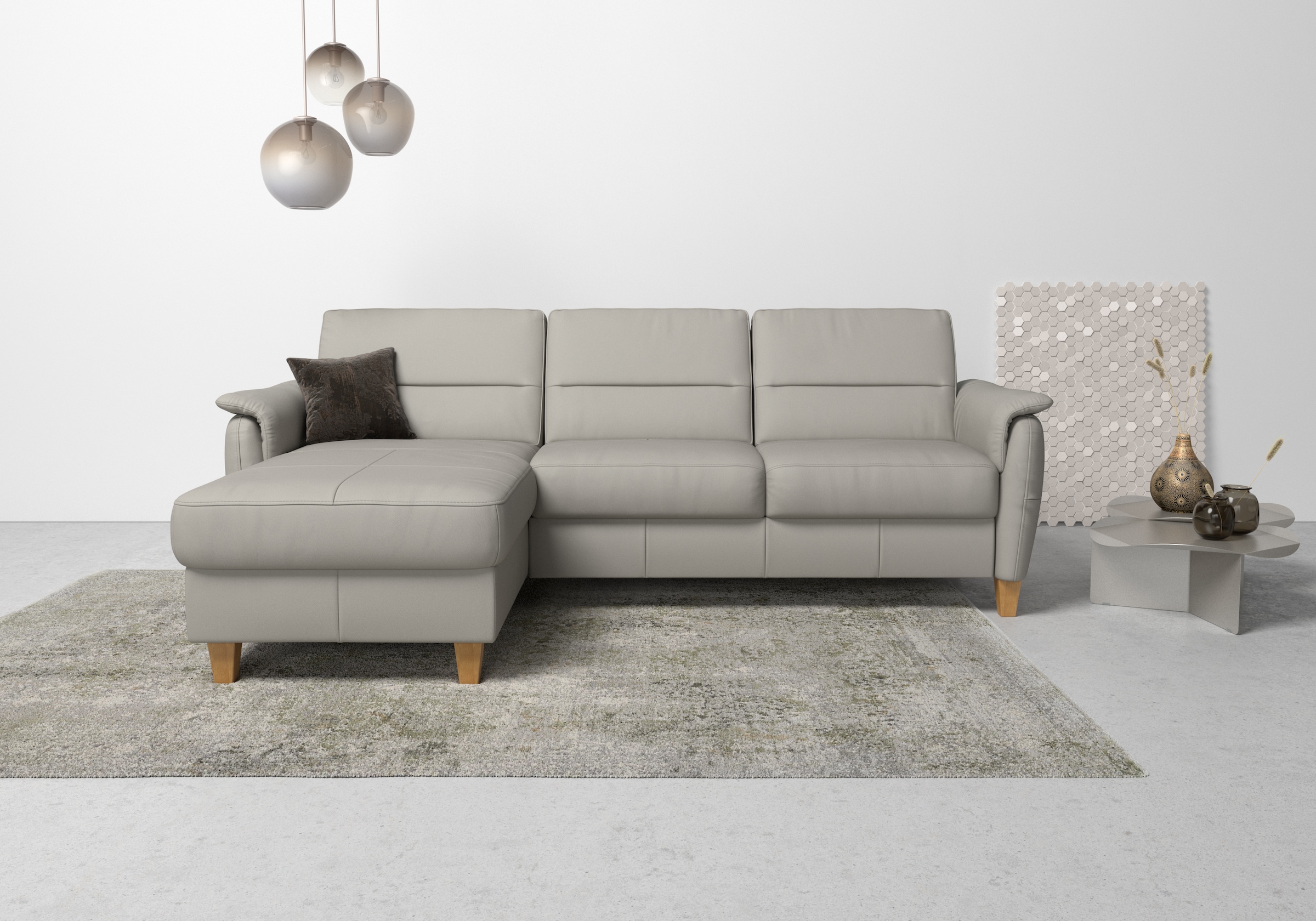 Home affaire Ecksofa "Palmera L-Form, B: 244 cm - OTTO. Verlässliche Qualität." optional Schlaffunktion & Bettkasten, Federkern