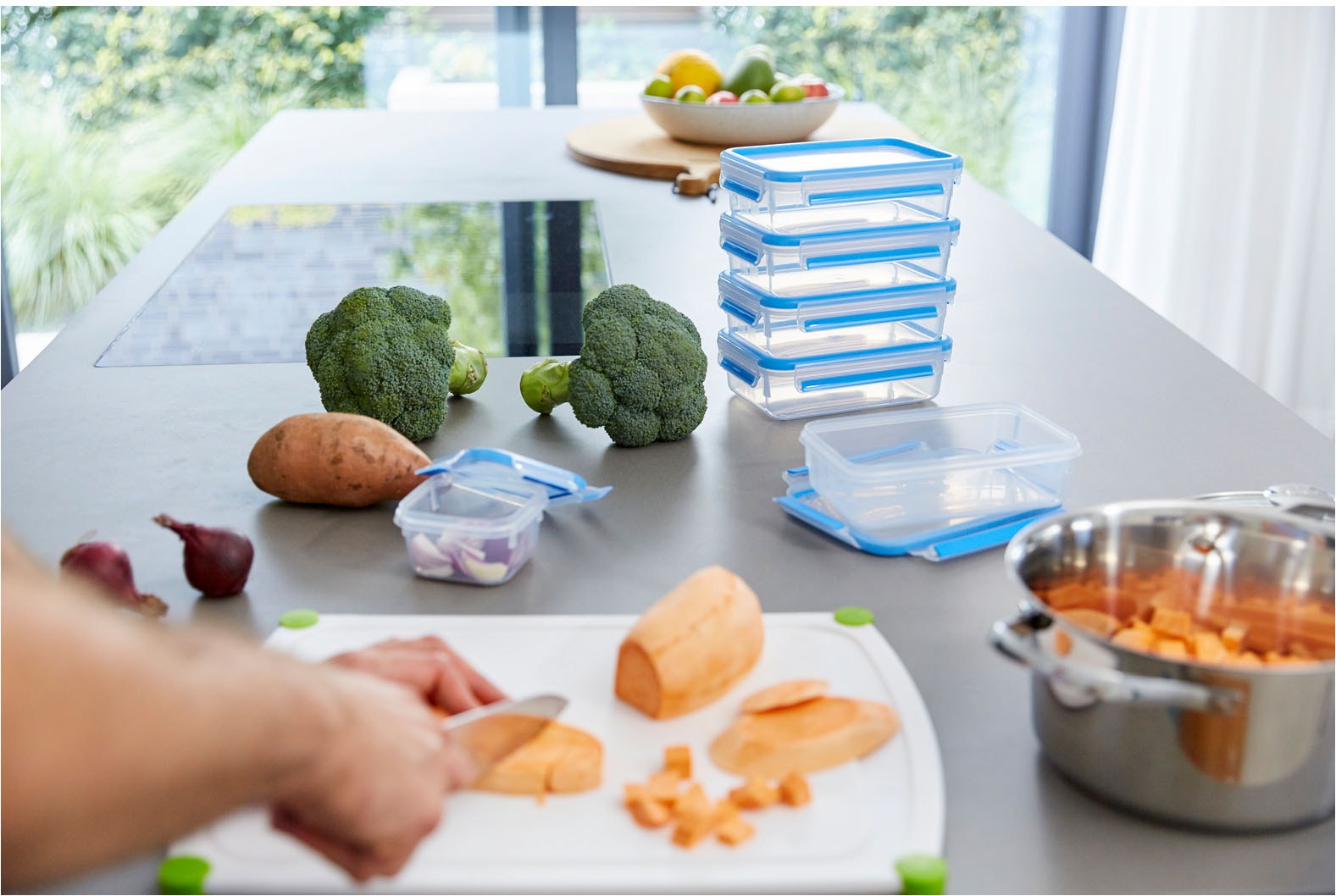 Emsa Frischhaltedose »Clip & Close Set, rechteckig, 100 % dichte Aufbewahrungsboxen« Set, 5 x 0,8 l Vorratsdosen mit jeweils einem Deckel, 10 tlg. spülmaschinen-, gefrier-, mikrowellenfest, Made in Germany