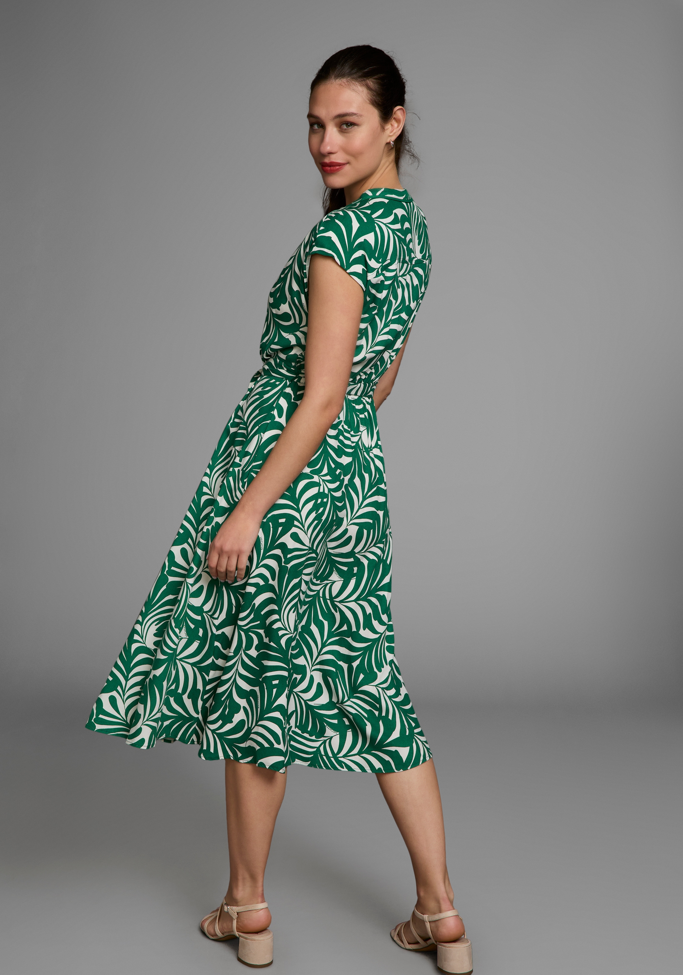 HECHTER PARIS Midikleid, mit Knopfleiste und Bindetaille
