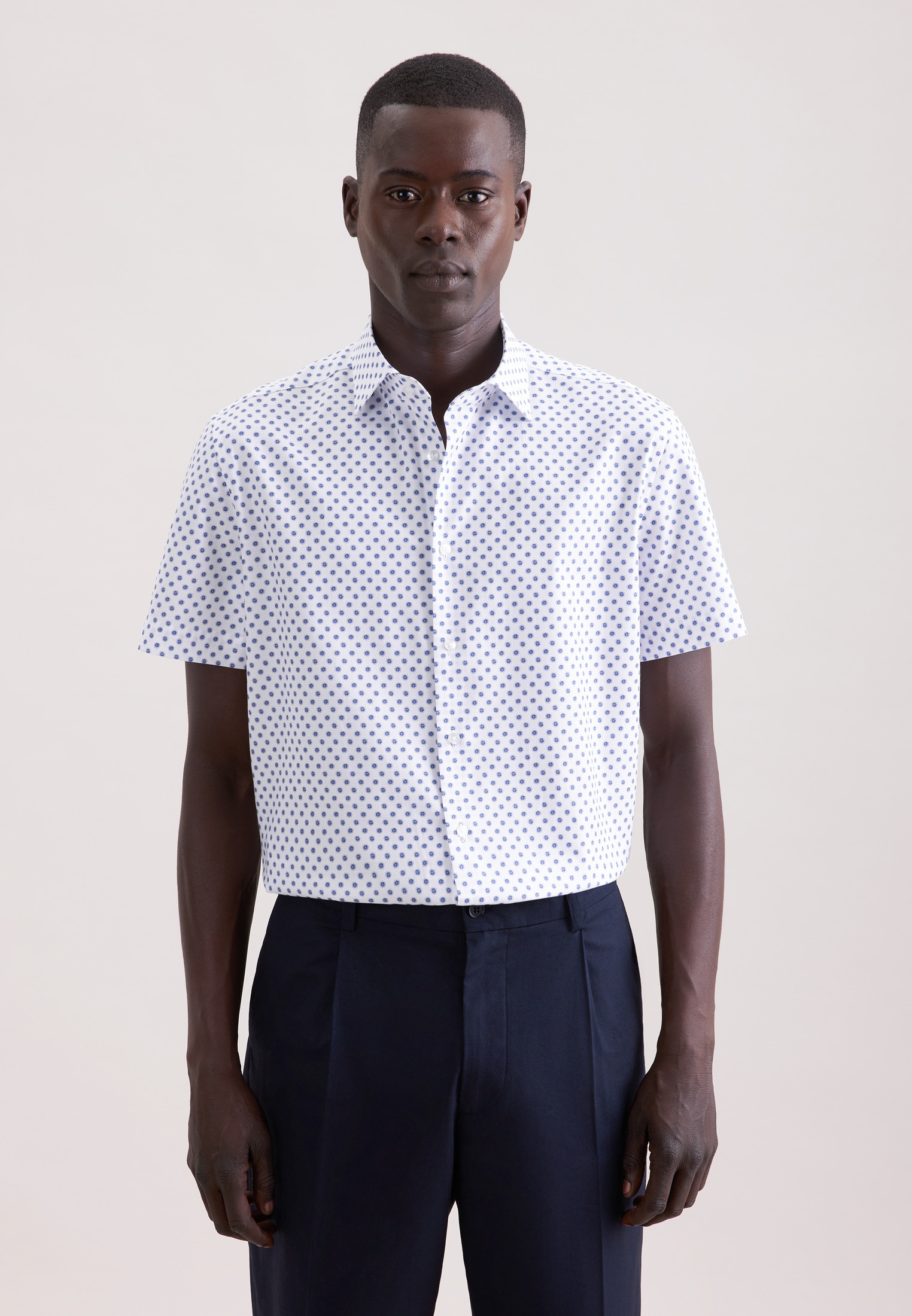 seidensticker Businesshemd "Schwarze Rose" Slim 1/2 Kentkragen Druck günstig online kaufen