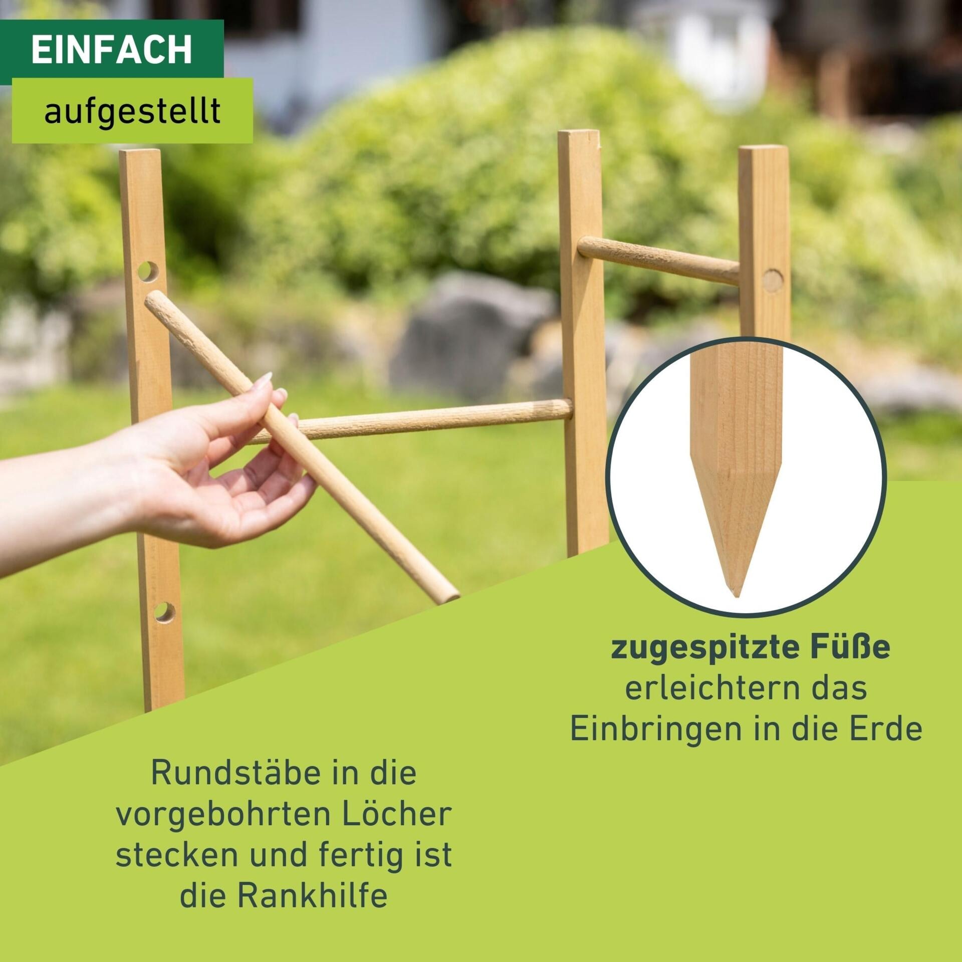 Windhager Rankgitter »Holz-Rankturm für Blumen und Gemüsepflanzen« Kletterhilfe für den Garten, 29 x 29 x 145 cm