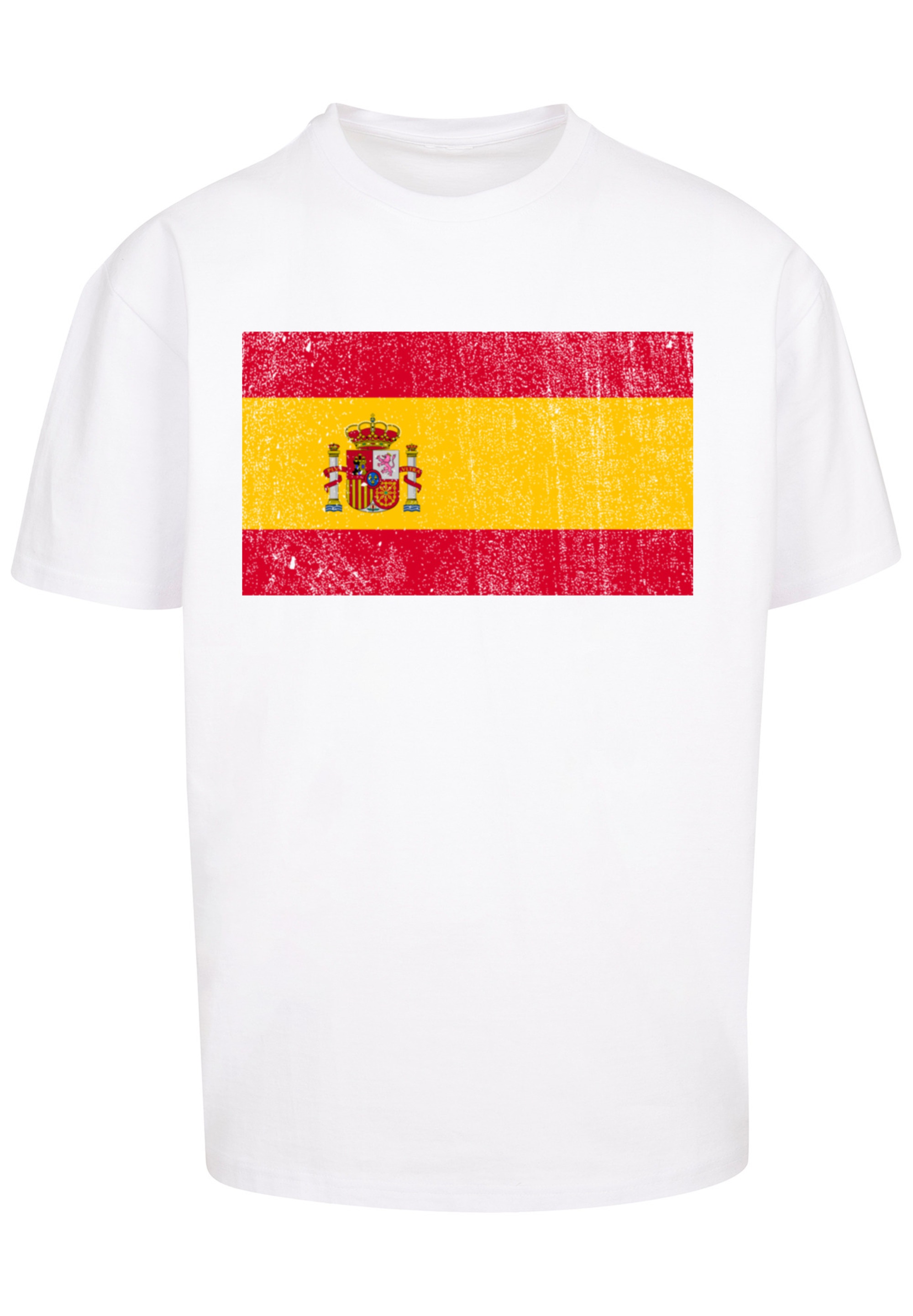 F4NT4STIC T-Shirt »Spain Spanien Flagge distressed«, Print