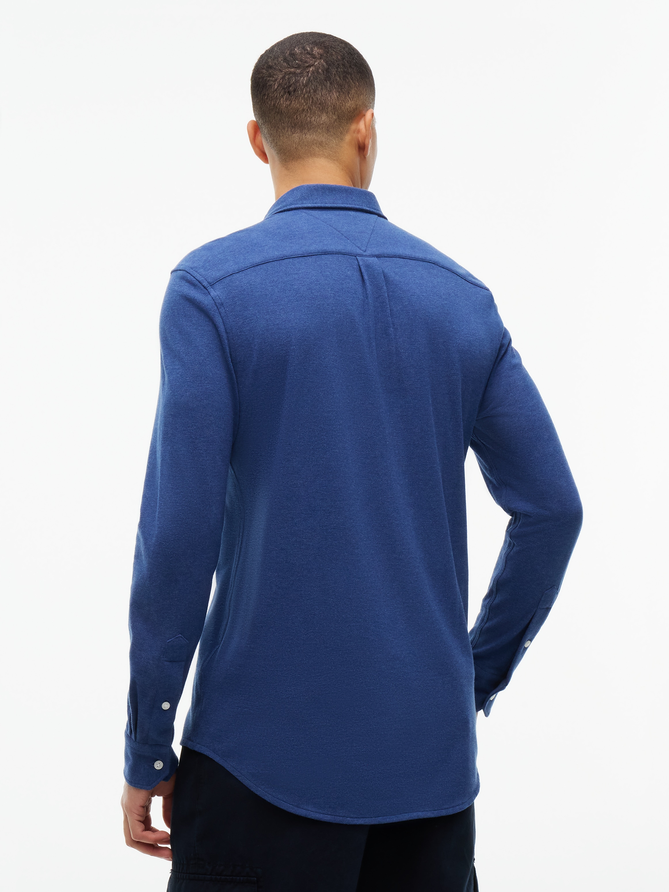 Tommy Hilfiger Langarmhemd »KNITTED SHIRT« Button-down-Kragen, Slim Fit, Jersey-Qualität