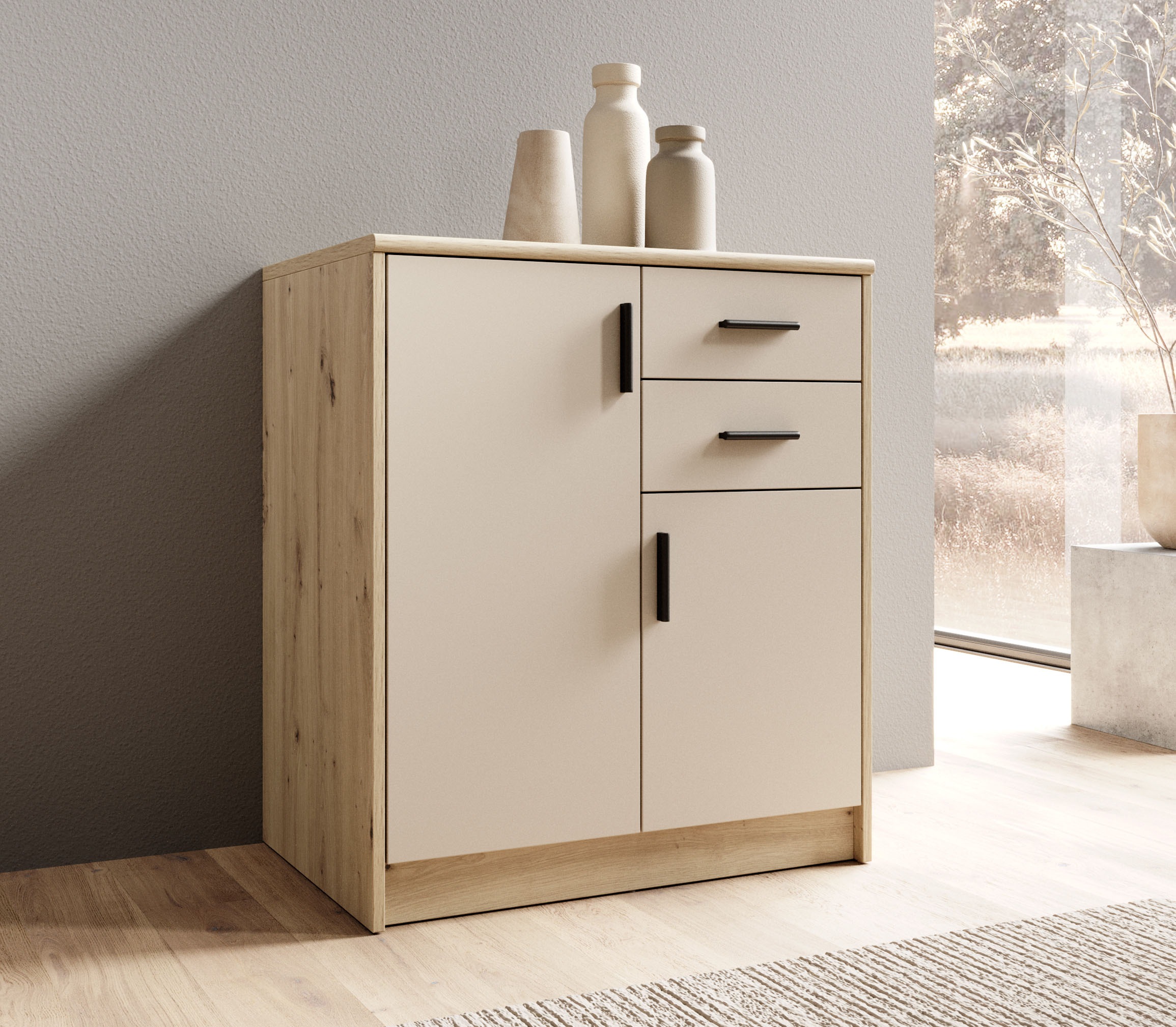 HBZ Sideboard »Nelly Kommode, BxHxT 74x86x50cm«, (1 St.), Breite 74cm, Einlegeböden verstellbar, foliert
