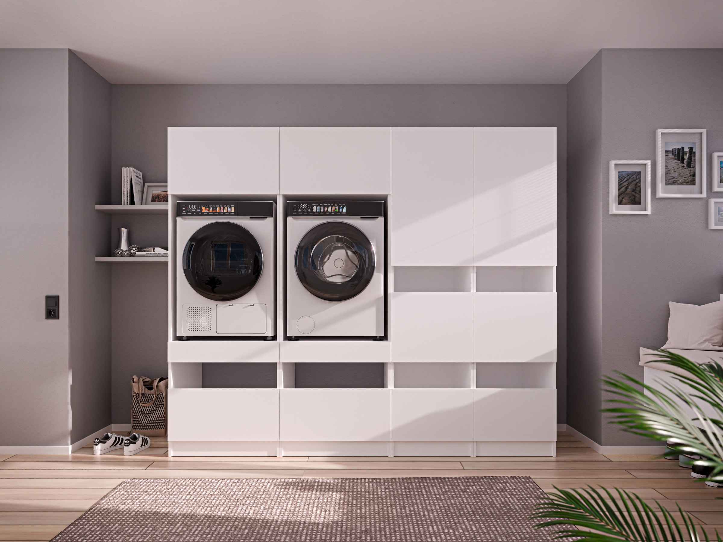 BASIC by Balculina Mehrzweckschrank-Set »Washhome B/T/H 236x68x200 cm« 4 Stk. tlg.