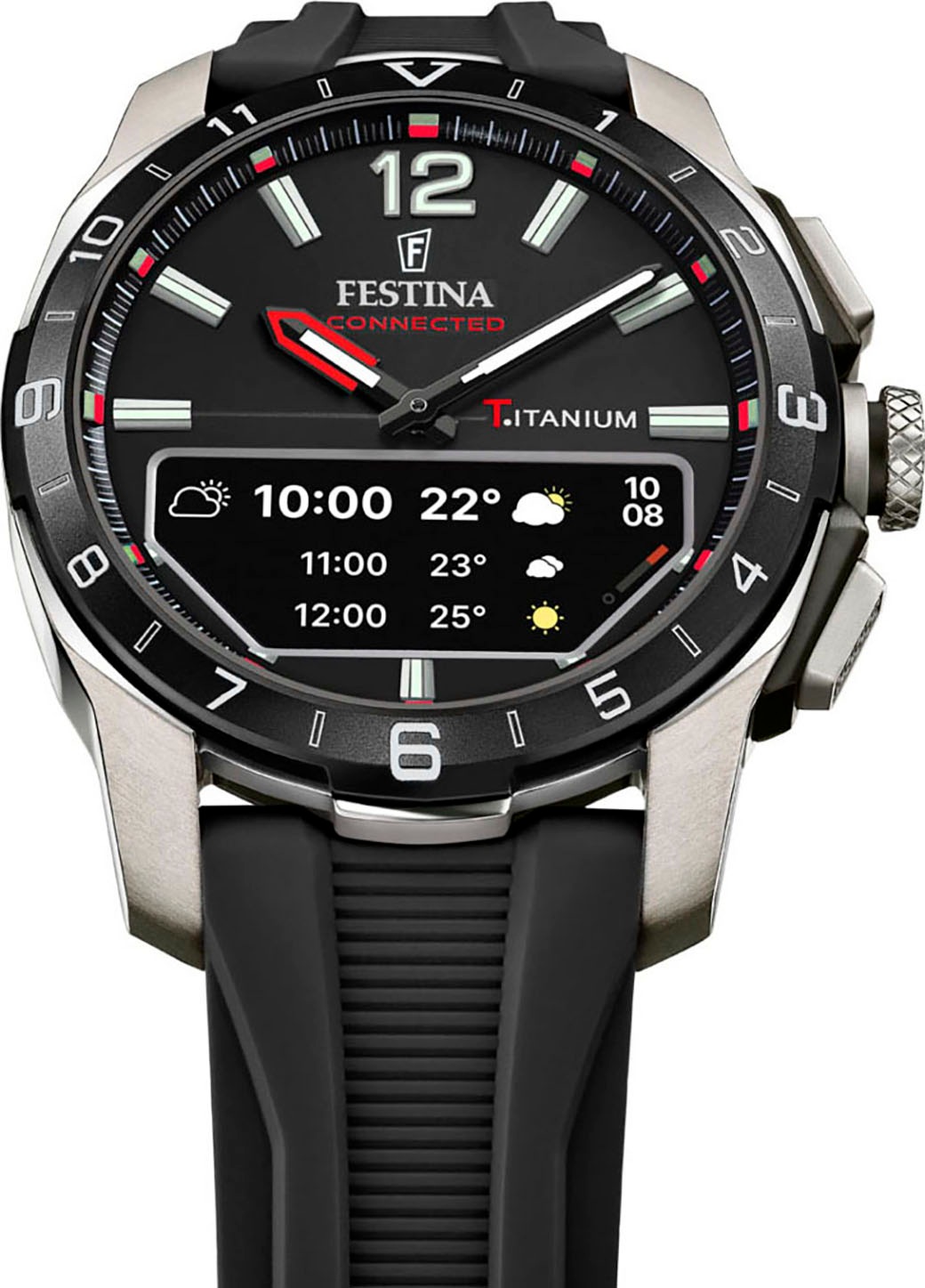 Festina Smartwatch »Connected D«, Quarzuhr, Armbanduhr, Herrenuhr, Schrittzähler, Weltzeit, Stoppfunkt.)