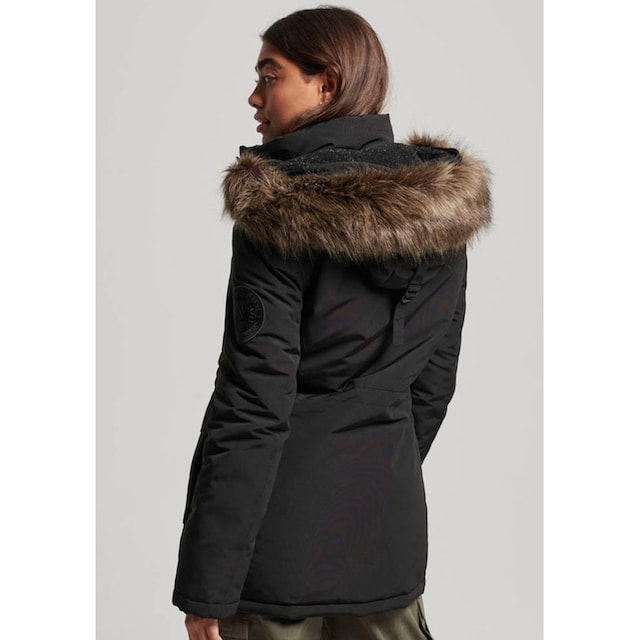 Superdry Steppjacke »EVEREST FAUX FUR HOODED PARKA«, mit Kapuze kaufen |  BAUR