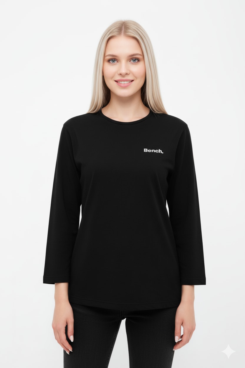 Bench. 3/4-Arm-Shirt "ROMILEY" tailliertes Basic mit 3/4 Arm und Logoprint günstig online kaufen