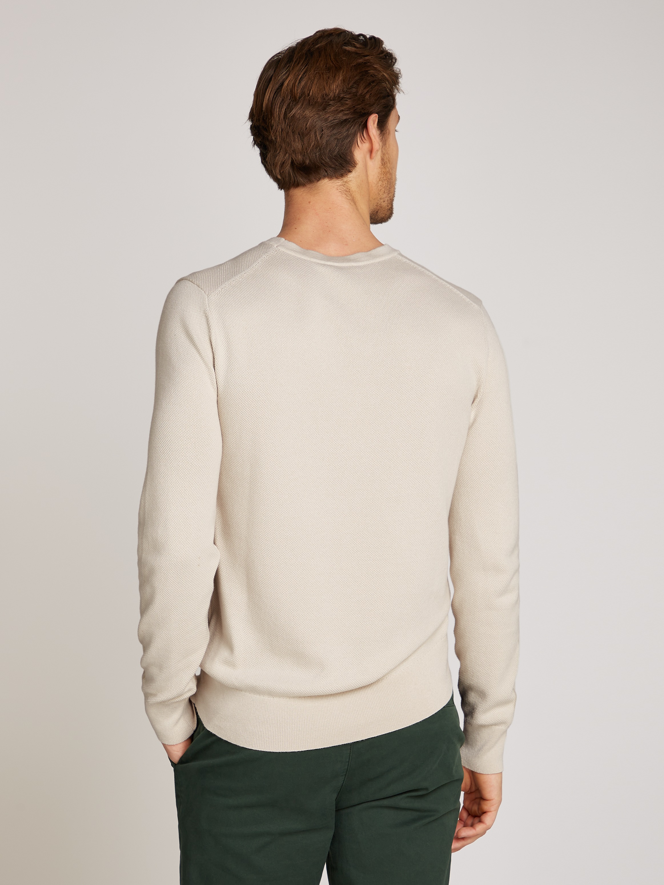 Calvin Klein Rundhalspullover "MICRO PIQUE STRUCTURE SWEATER", mit Logostic günstig online kaufen