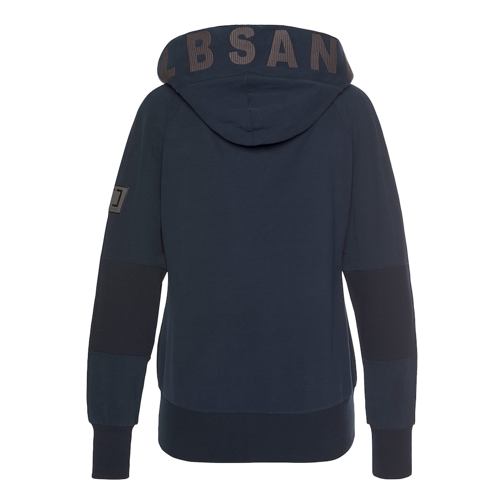 Elbsand Sweatjacke, mit Logo-Stickerei an der Kapuze, bequeme Freizeitjacke mit Taschen