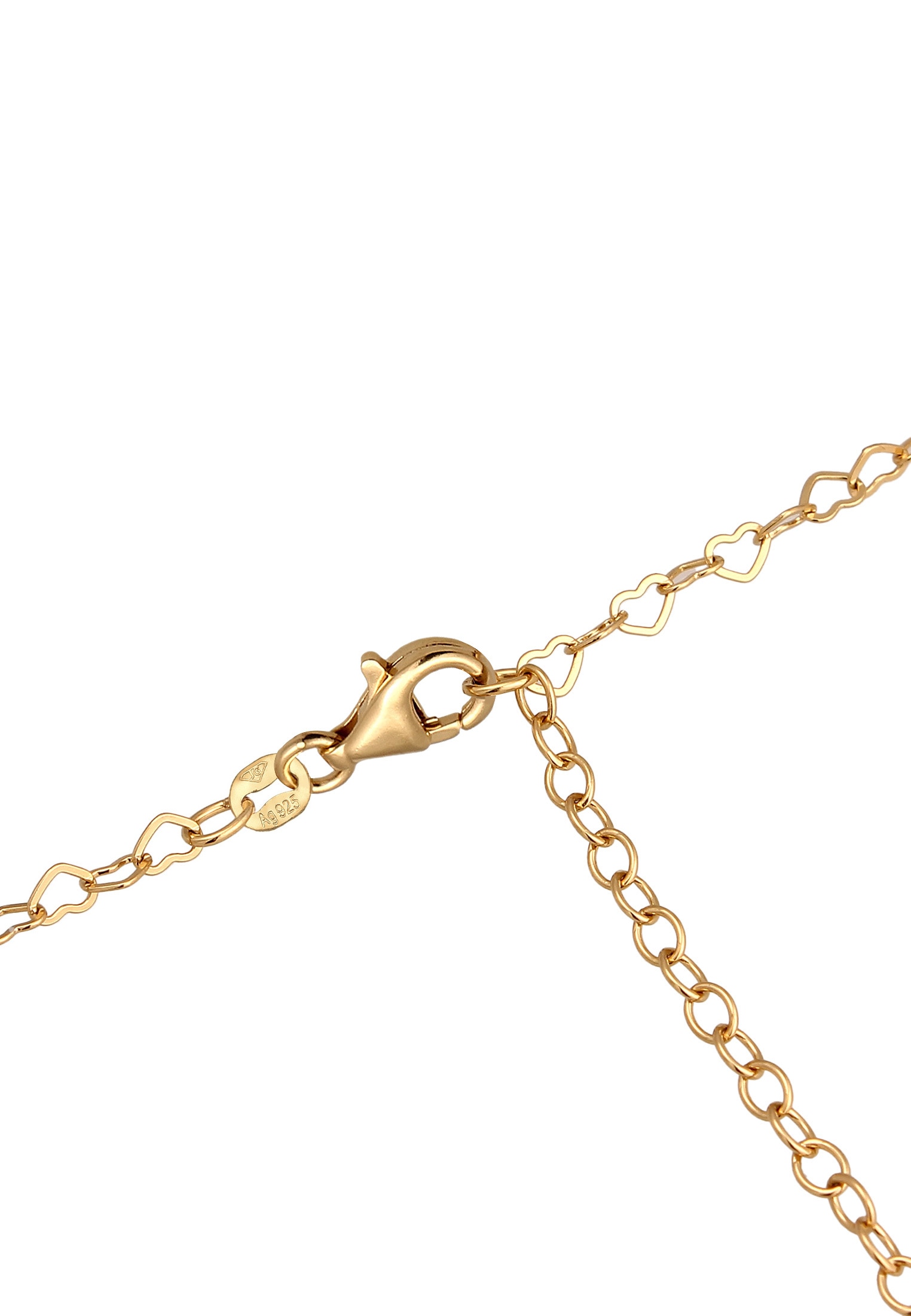 Elli Bauchketten und Fußketten Set »Schmuckzubehör Taillenkette Body Chain Herz 925er Silber vergoldet« ()