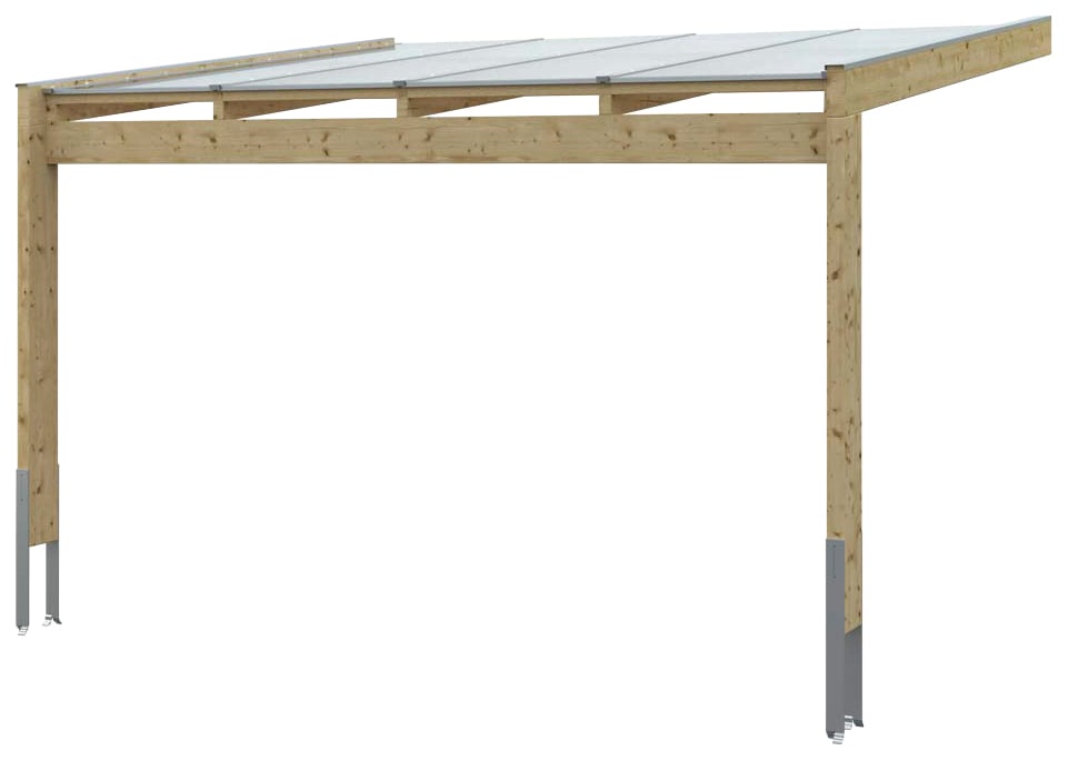 Skan Holz Terrassenüberdachung Novara 450 cm x 359 cm unbehandelt günstig online kaufen