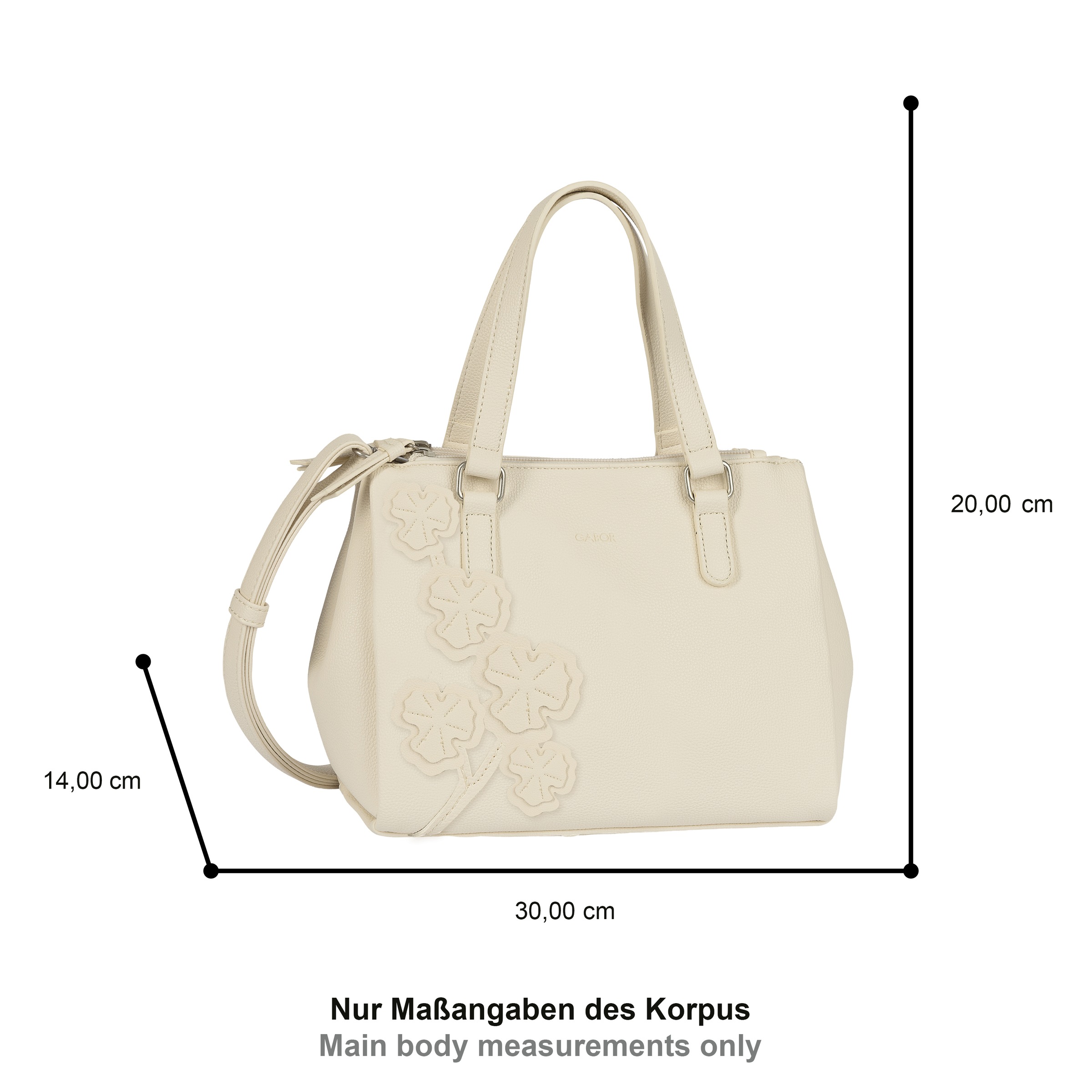 Gabor Shopper "Jovita" Damen Umhängetasche, Handtasche mit verspielten 3D-B günstig online kaufen