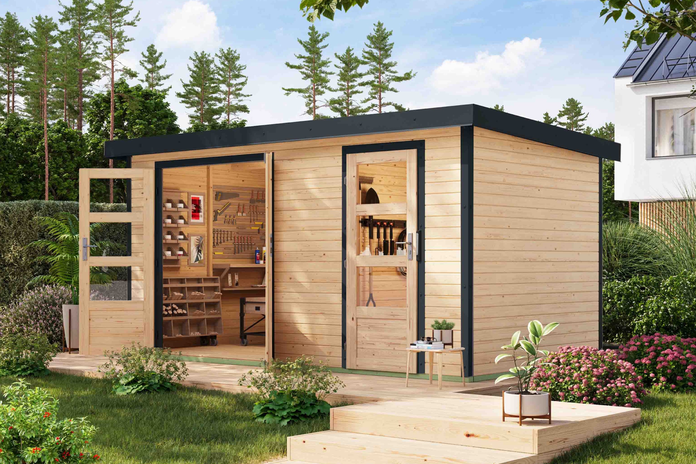 Karibu Gartenhaus »Merkurino, in verschiedenen Farben«