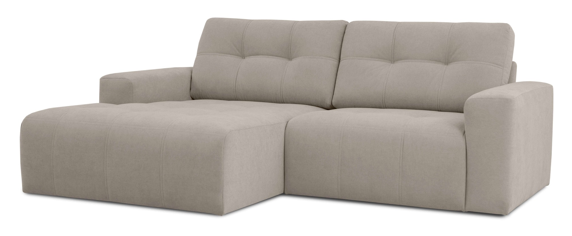 Home affaire Ecksofa »Tournon, Lounge-sofa, Breite 221 cm«, Chenille, mit Knopf- und Doppelsteppung, elegantes Aussehen
