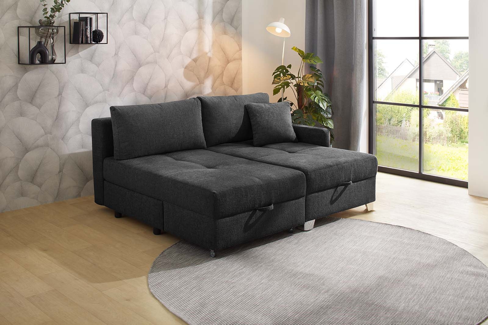Jockenhöfer Gruppe Ecksofa »Lemberg, Dreh-Schwenk-Ottomane«, inklusive Relax- und Schlaffunktion, Ottomane links/ rechts montierbar