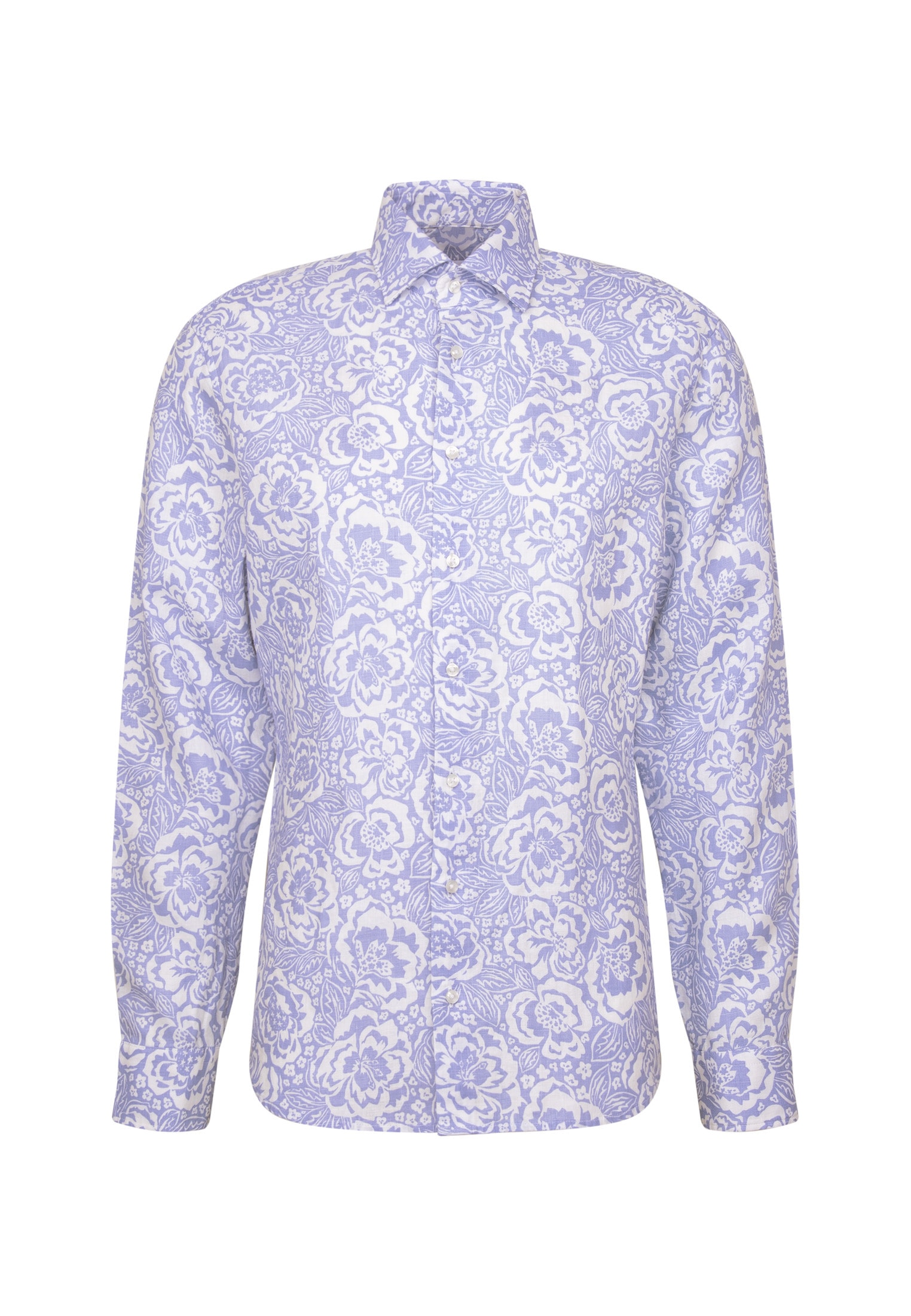 seidensticker Leinenhemd »Schwarze Rose« Shaped 1/1 Kentkragen Druck