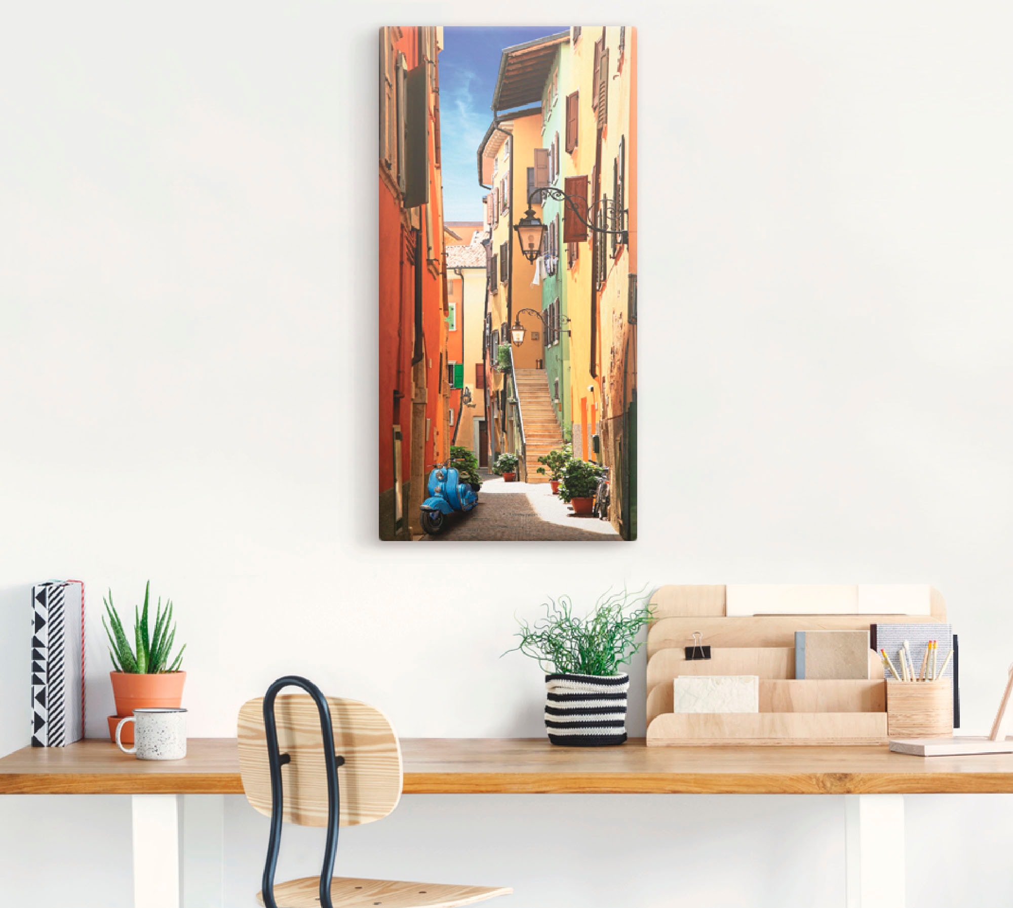 Artland Wandbild »Altstadtgasse Riva del Garda«, Architektonische Elemente, (1 St.), als Leinwandbild, Poster, Wandaufkleber in verschied. Größen