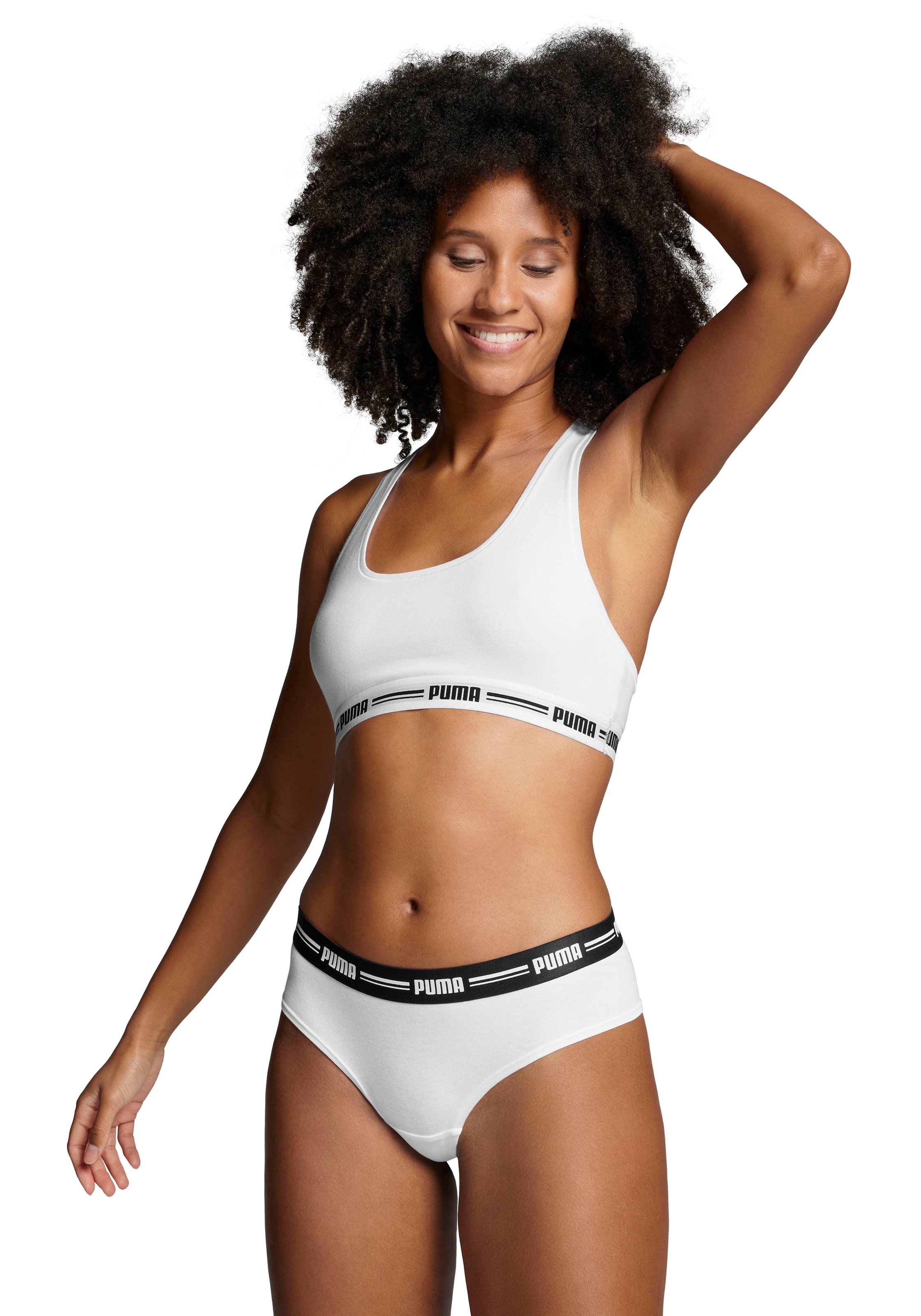 PUMA Brasilslip »PUMA WOMEN BRAZILIAN 2P HANG«, (2er Pack), mit weichem Logobündchen