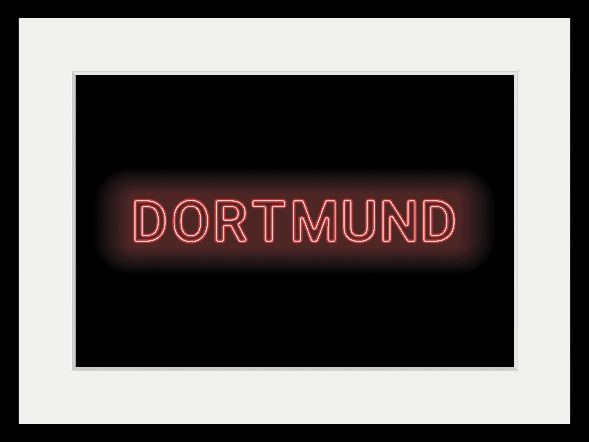 queence Bild »DORTMUND LIGHTS« Schriftzug | Städte 1 Stk. tlg. HD Premium Poster-Druck inkl. Holzrahmen
