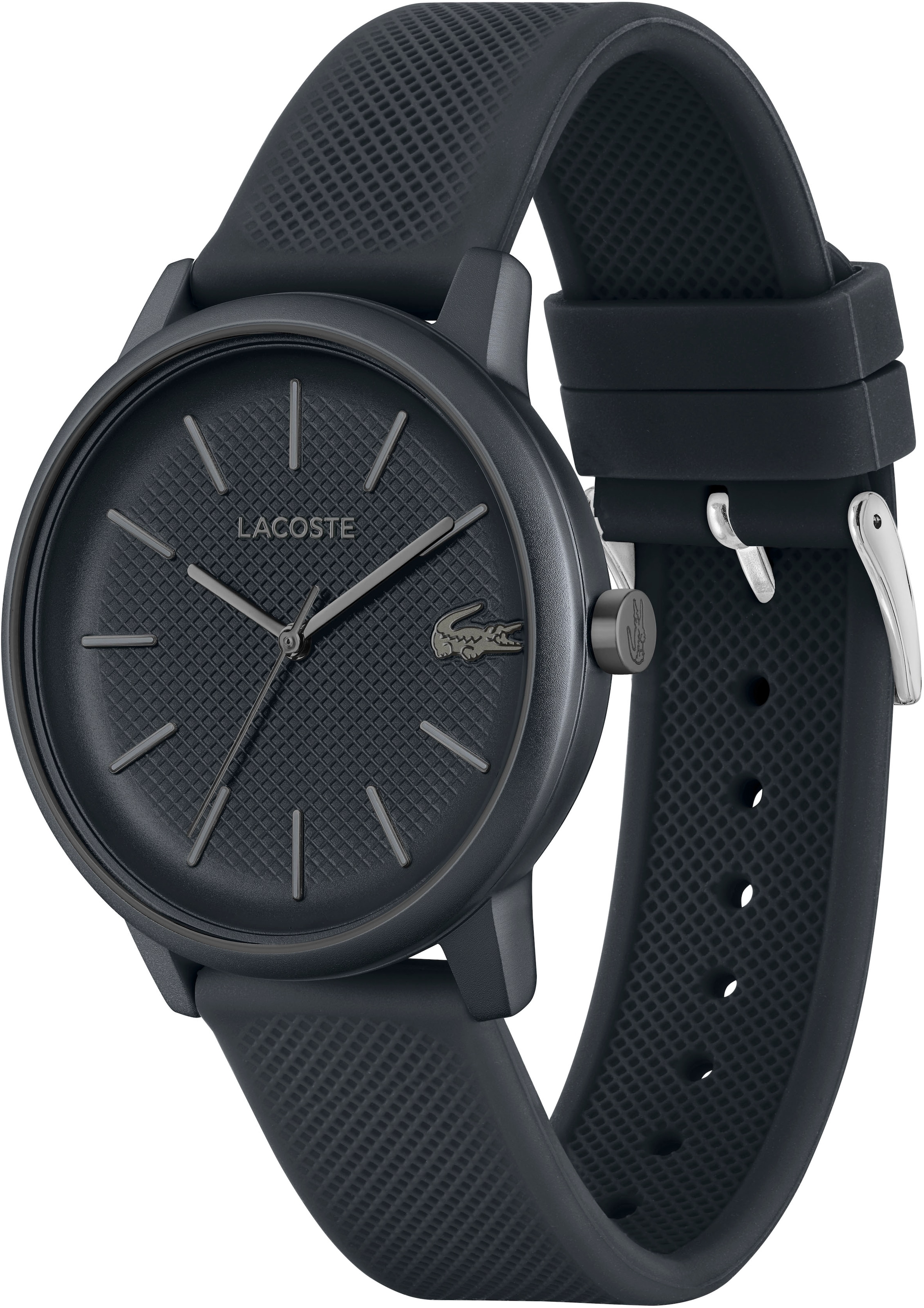 Lacoste Quarzuhr »LACOSTE.12.12 MOVE«, Armbanduhr, Herrenuhr, Mineralglas, Silikonarmband