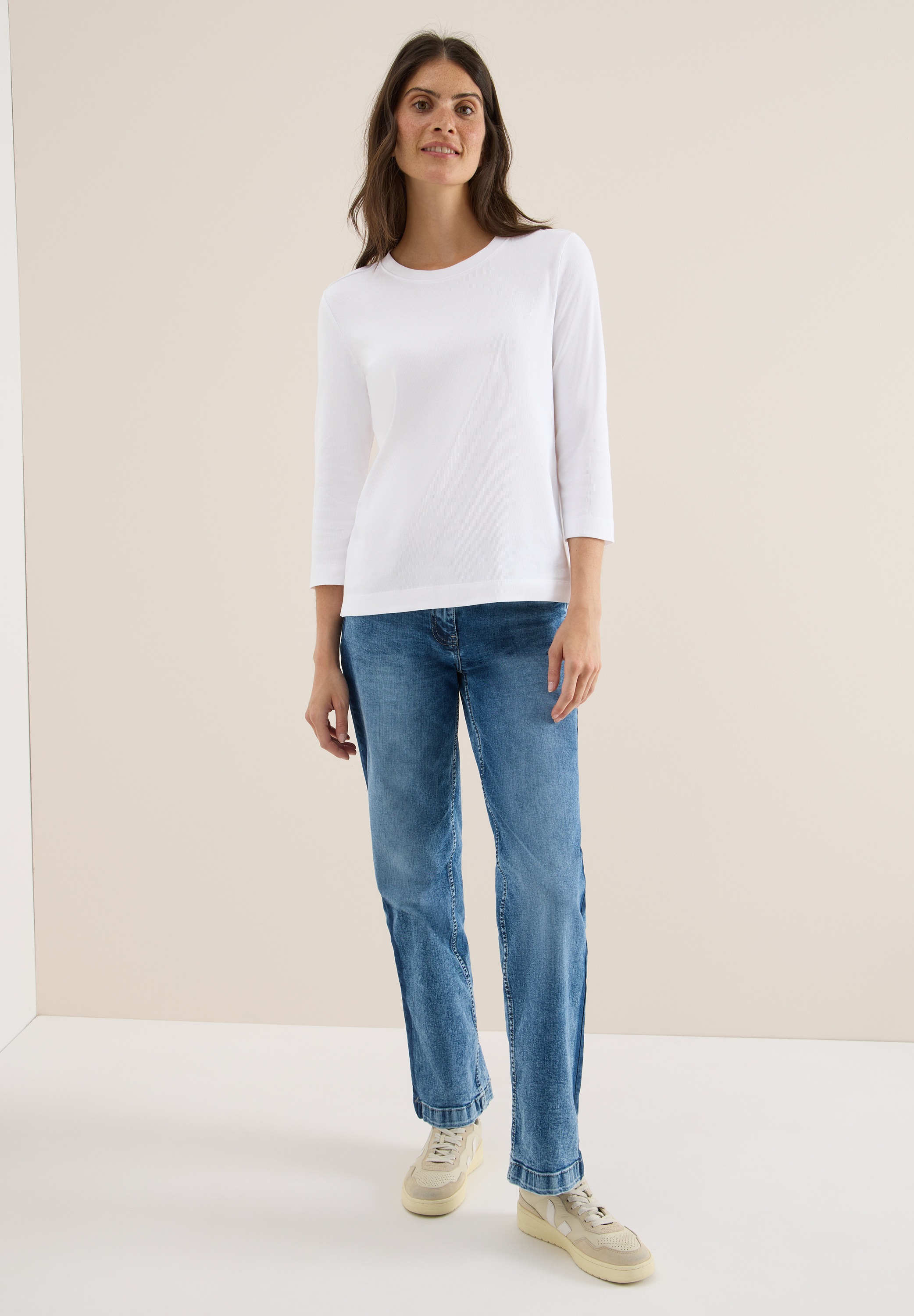 Cecil Rundhalsshirt, aus Baumwolle mit Stretchante
