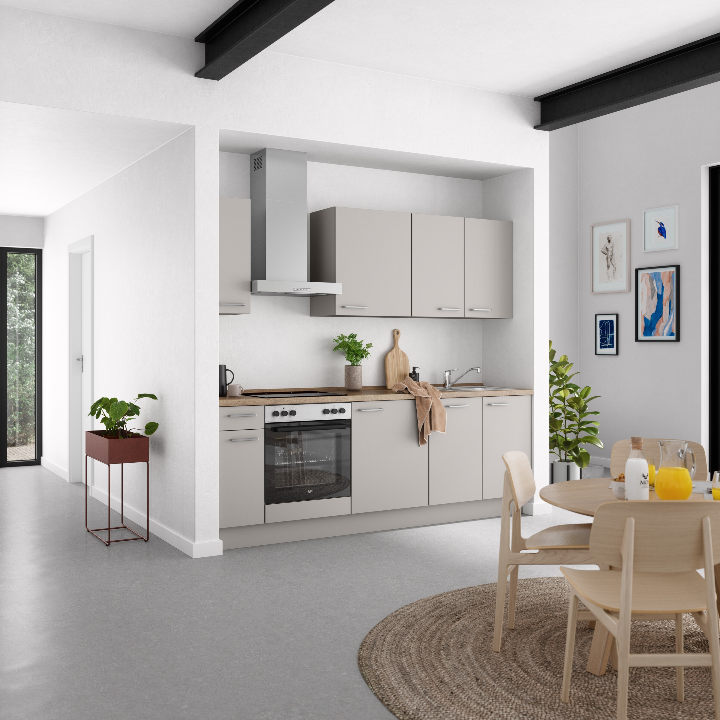 nobilia® Küchenzeile »"Touch I"«, vormontiert, Ausrichtung wählbar, Breite 240 cm, wahlw. mit E-Geräten