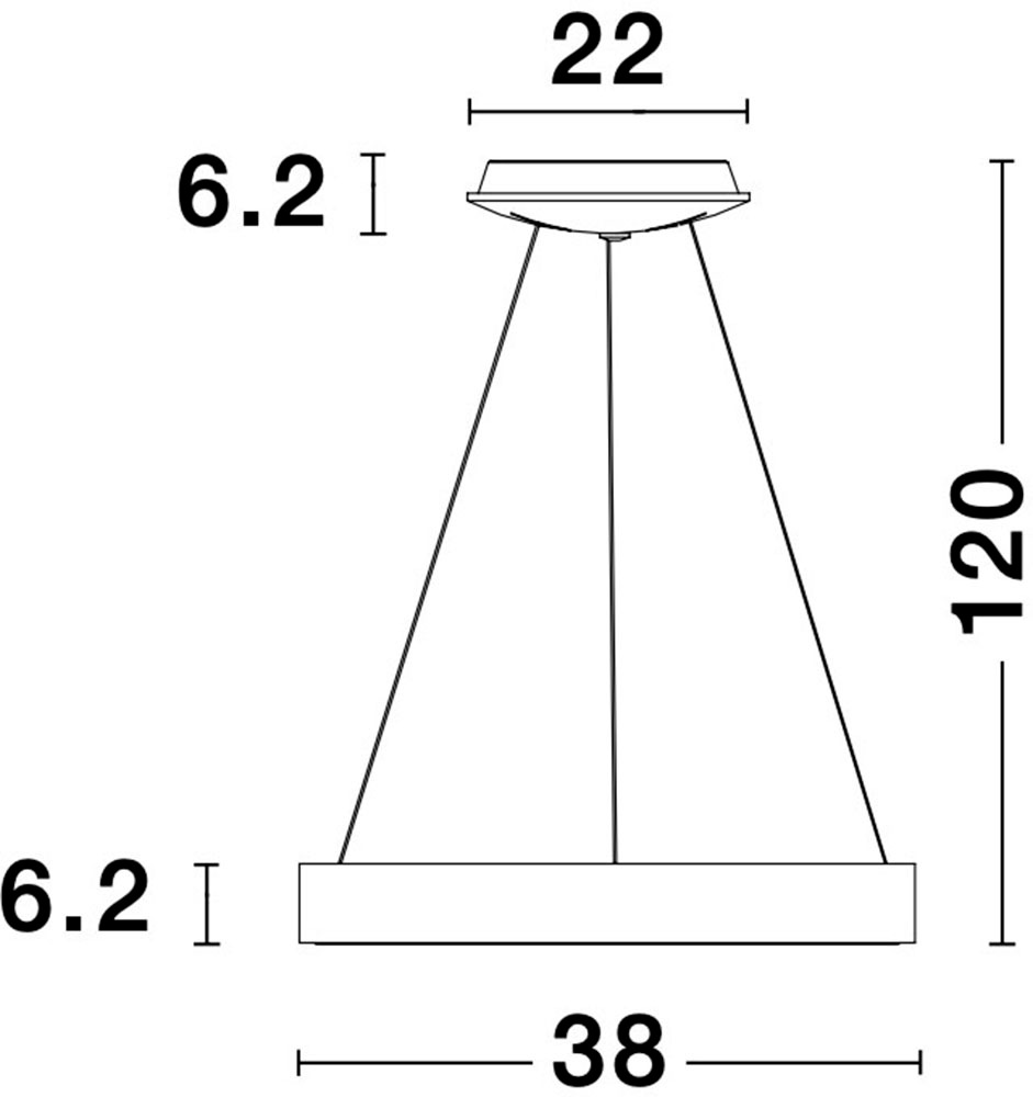 Nova Luce LED-Hängeleuchte »RANDO THIN« LED-Modul 1 Stk. Warmweiß