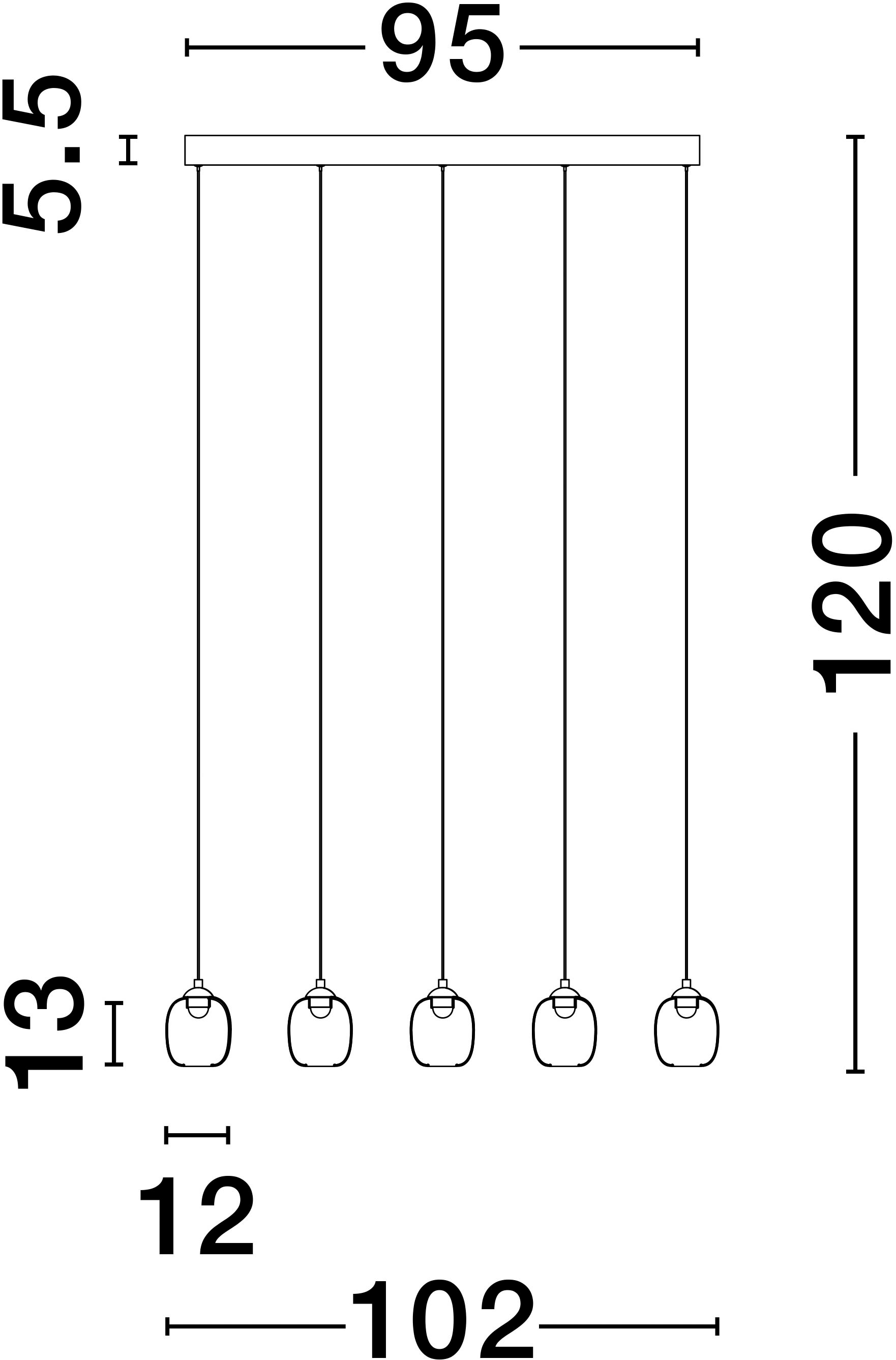 Nova Luce Pendelleuchte »KITA«, 5 flammig