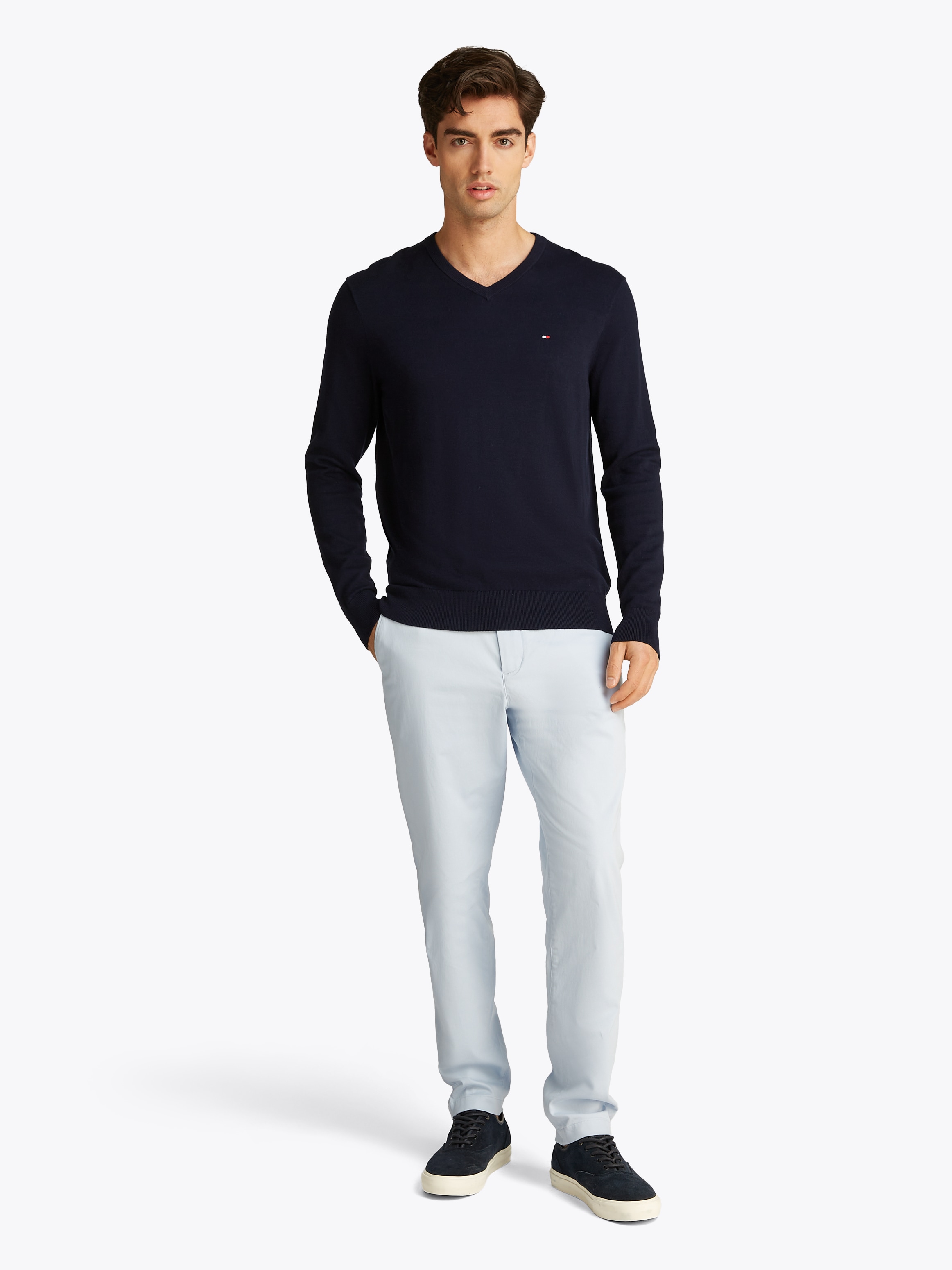 Tommy Hilfiger Strickpullover »ESSENTIAL COTTON V NECK«