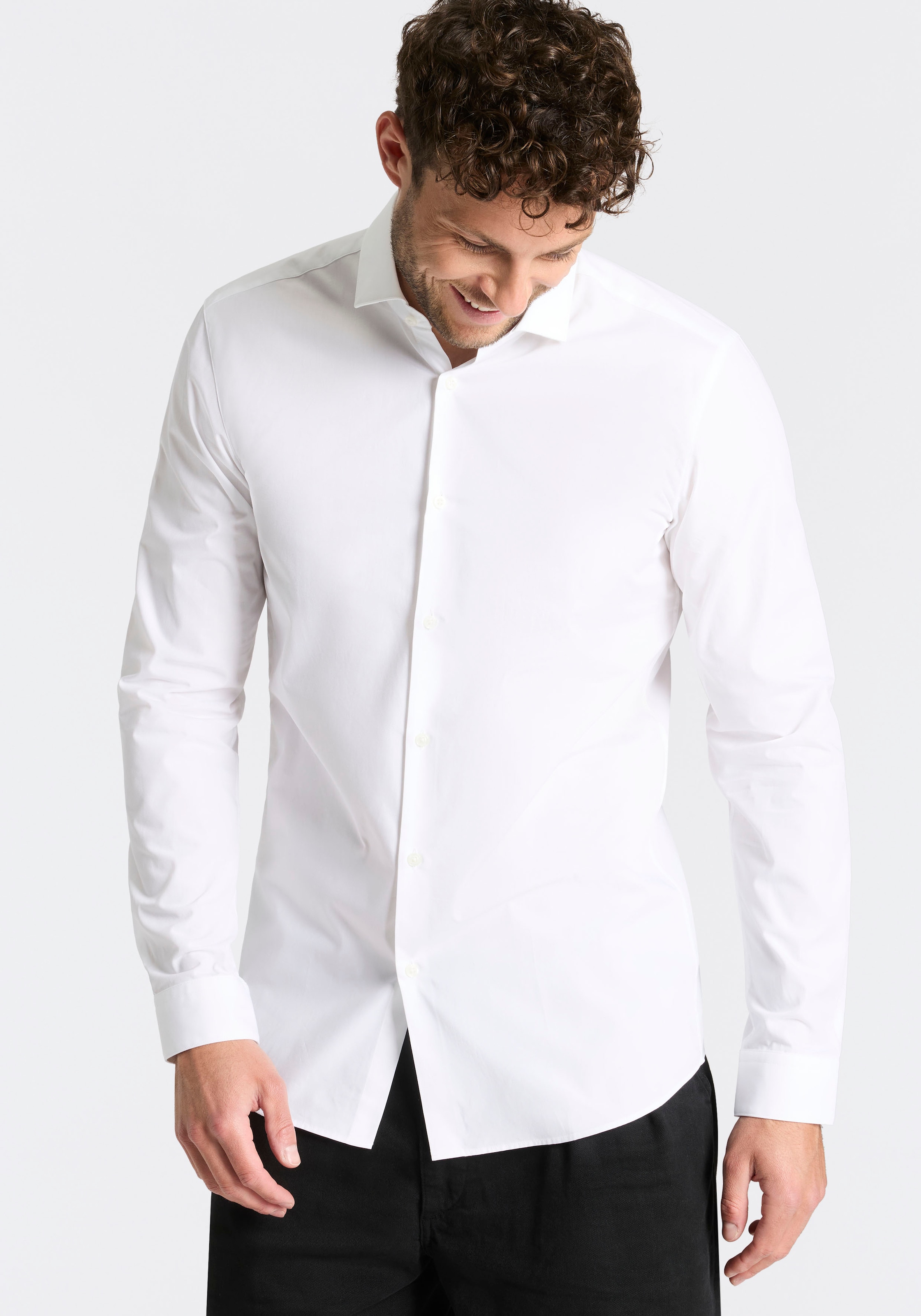 HUGO Businesshemd "Erondo" Cutaway-Kragen, Extra slim fit, bügelleichte Qua günstig online kaufen