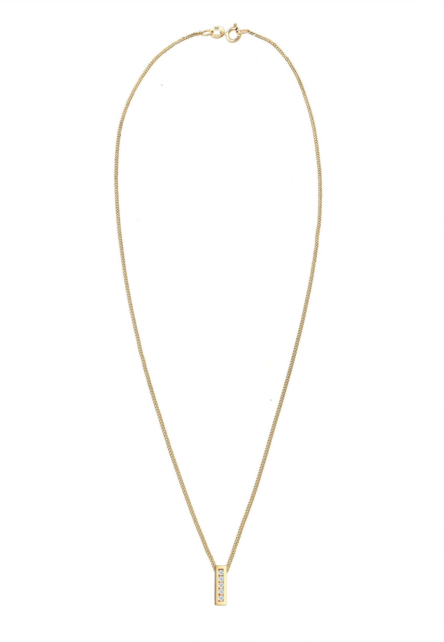 Elli DIAMONDS Collierkettchen »Anhänger Diamanten Weiß Brillantschliff (0.075 ct) 585 Gelbgold«
