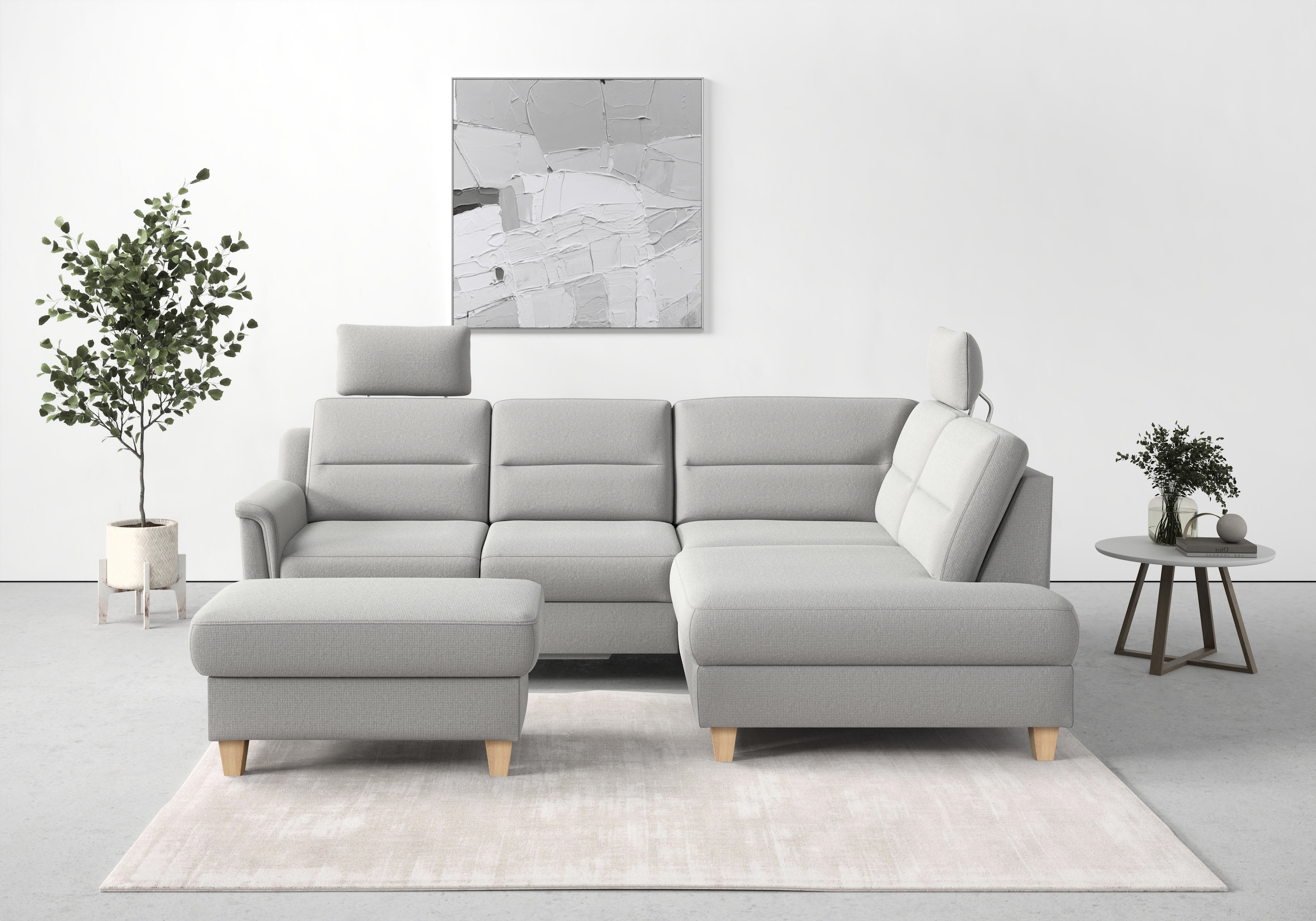 sit&more Ecksofa "Farö L-Form" inklusive Federkern, wahlweise mit Schlaffunktion und Bettkasten