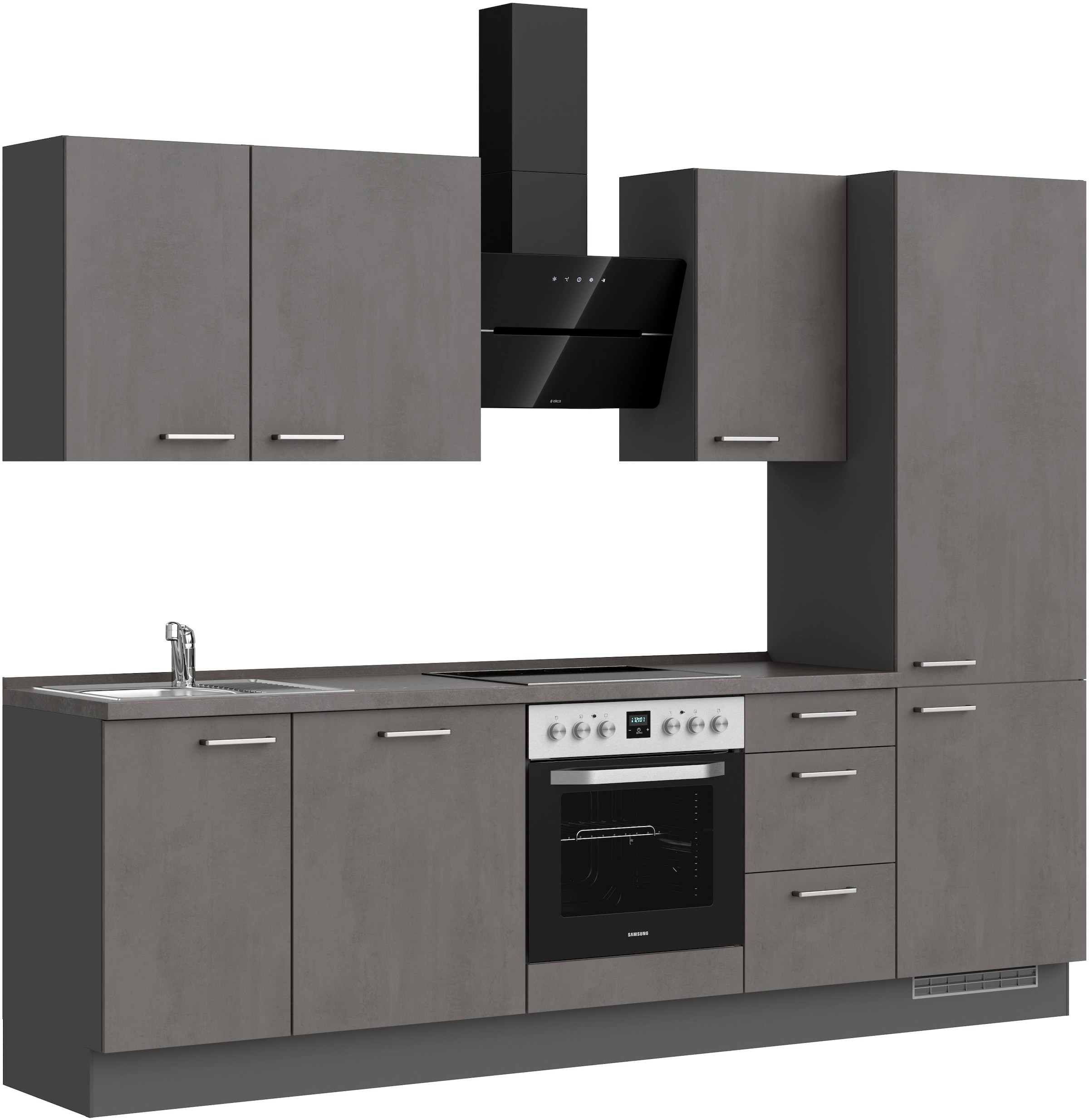 nobilia® Küchenzeile »"Riva II"«, vormontiert, Ausrichtung wählbar, Breite 270 cm, wahlw. mit E-Geräten