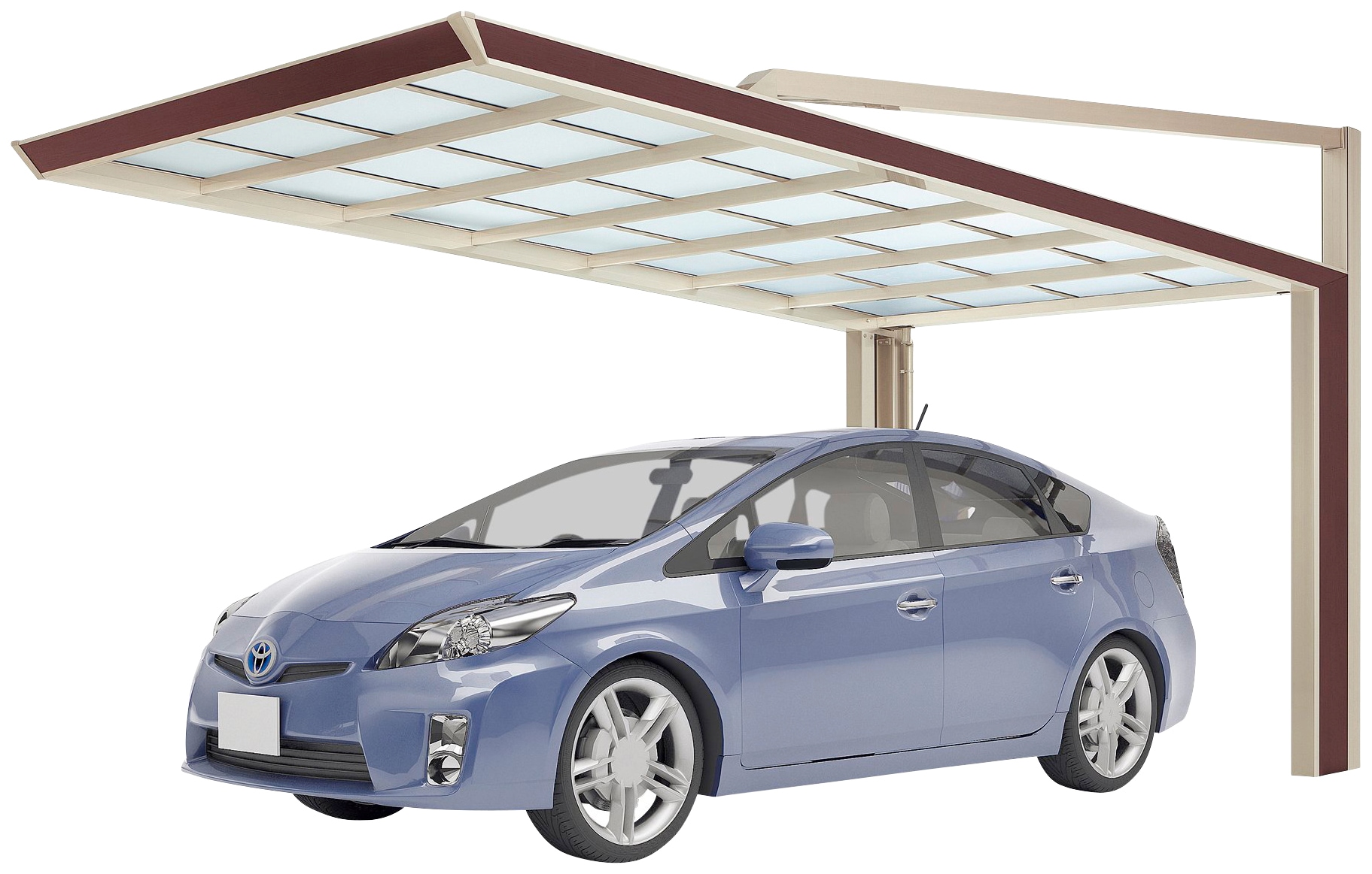 Ximax Einzelcarport "My-Port Next Typ 2351 Typ 60 Standard-sepiabraun", Aluminium, 191 cm, edelstahlfarben-braun, Alumin