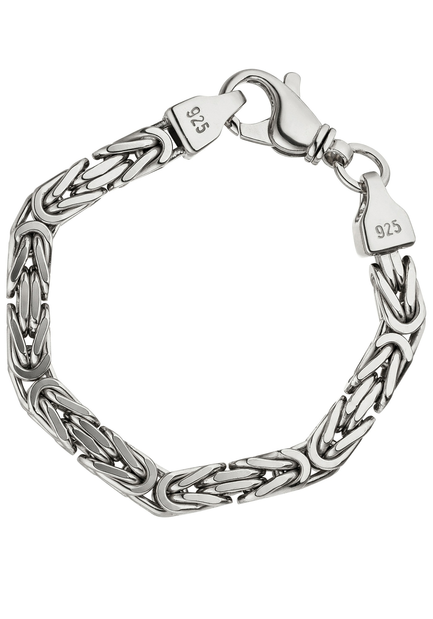 Silberarmband JOBO "Königs-Armband 7 mm" Gr. 23, silber 925, Armbänder, Damen, 23cm, Silber 925 (Sterlingsilber), Silberarmband, 925 Silber rhodiniert